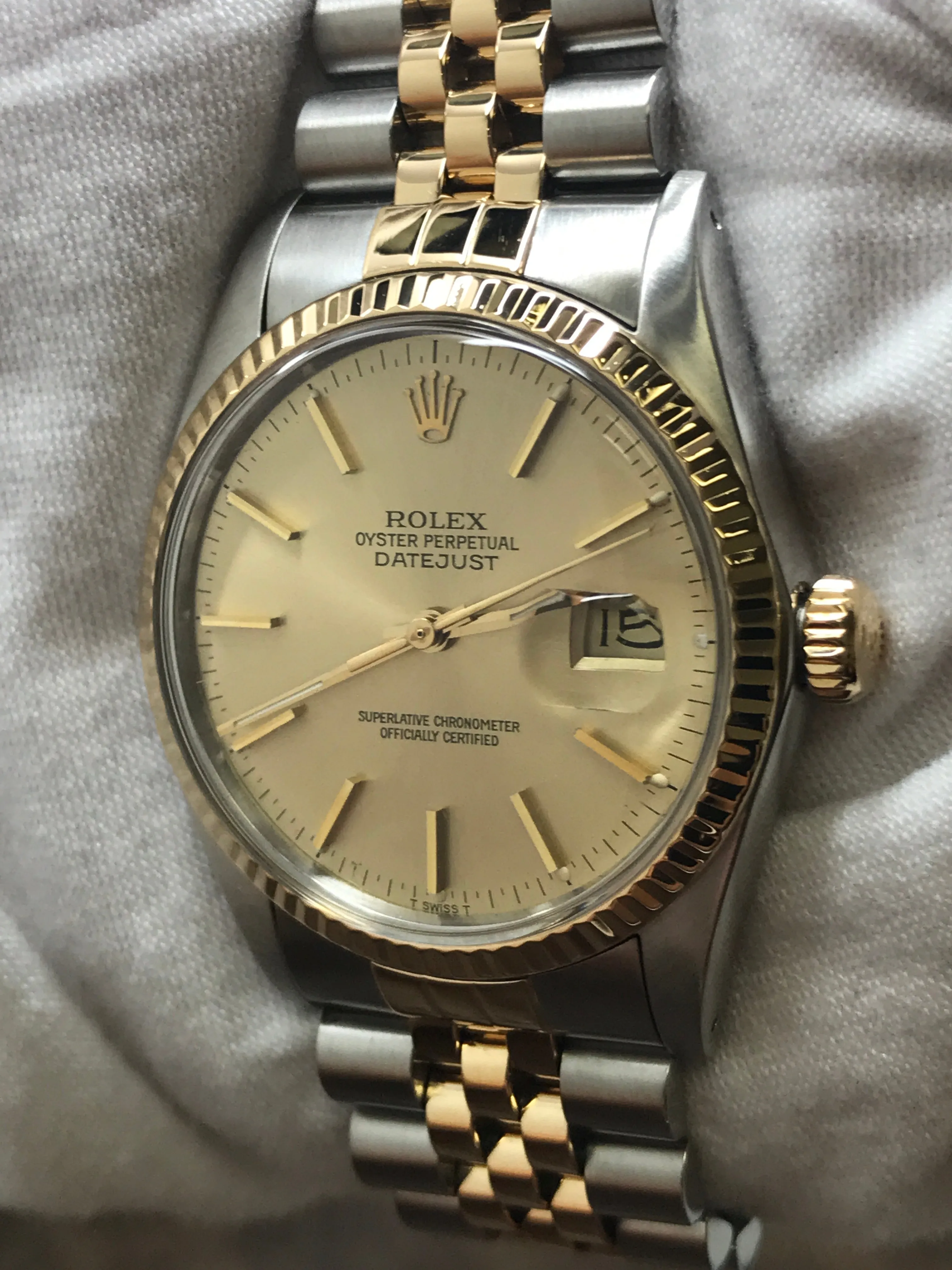 Rolex Datejust 36mm 16013 Champagne Dial Automatic Watch
