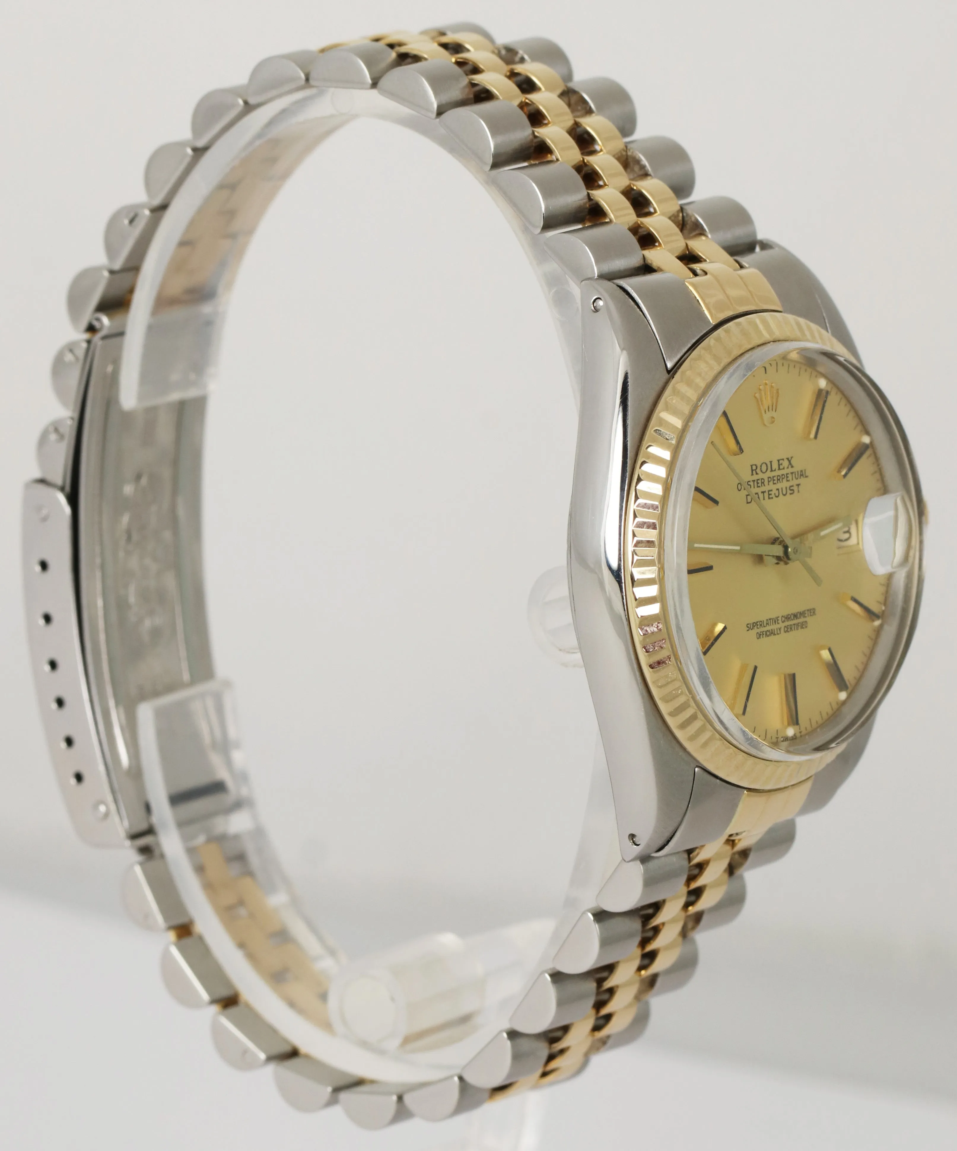 Rolex DateJust 36mm 18K Gold Two-Tone Stainless Steel Champagne Watch 16013