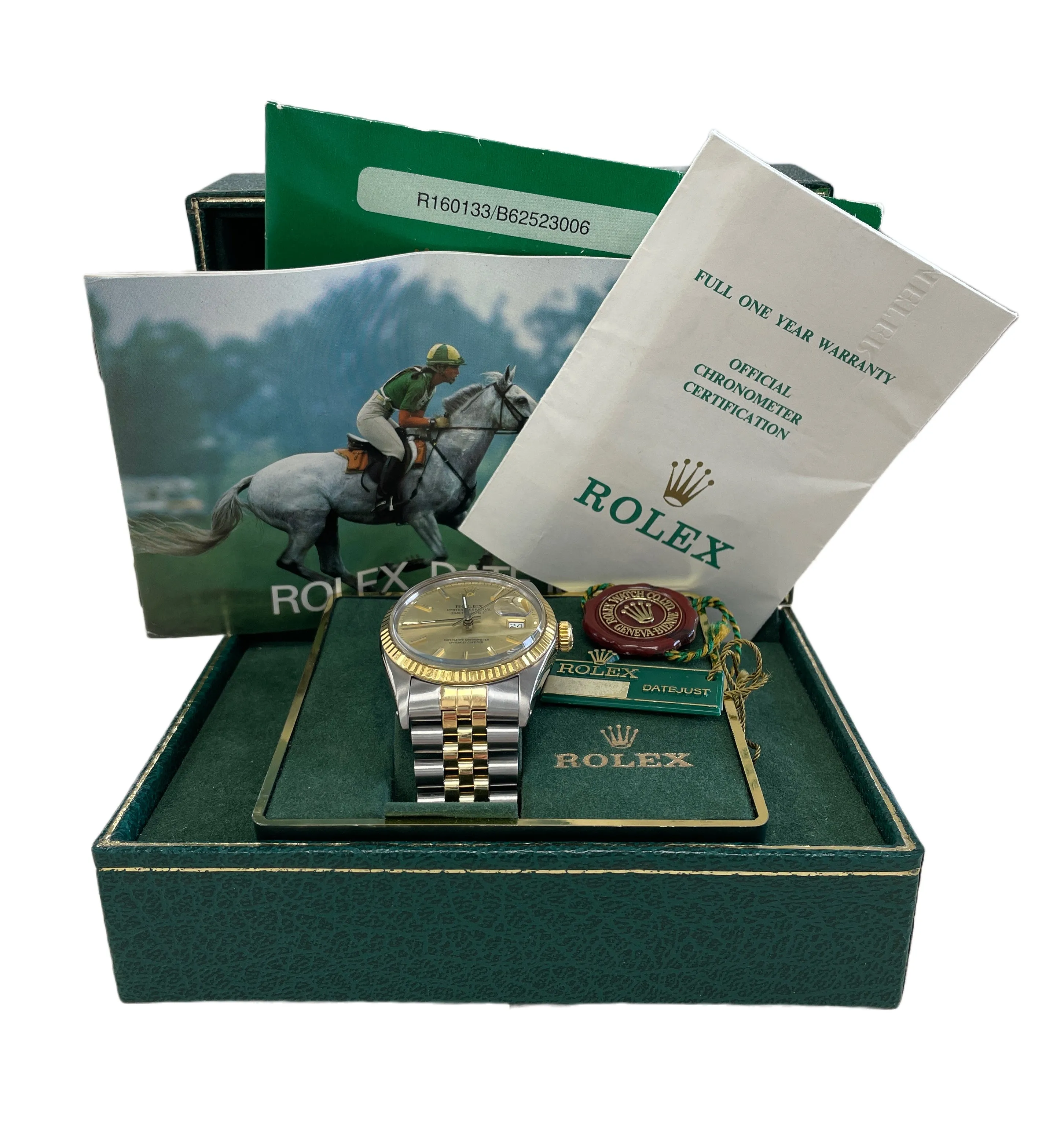 Rolex DateJust 36mm Champagne JUBILEE Two-Tone 18K Gold Stainless Watch 16013 BP