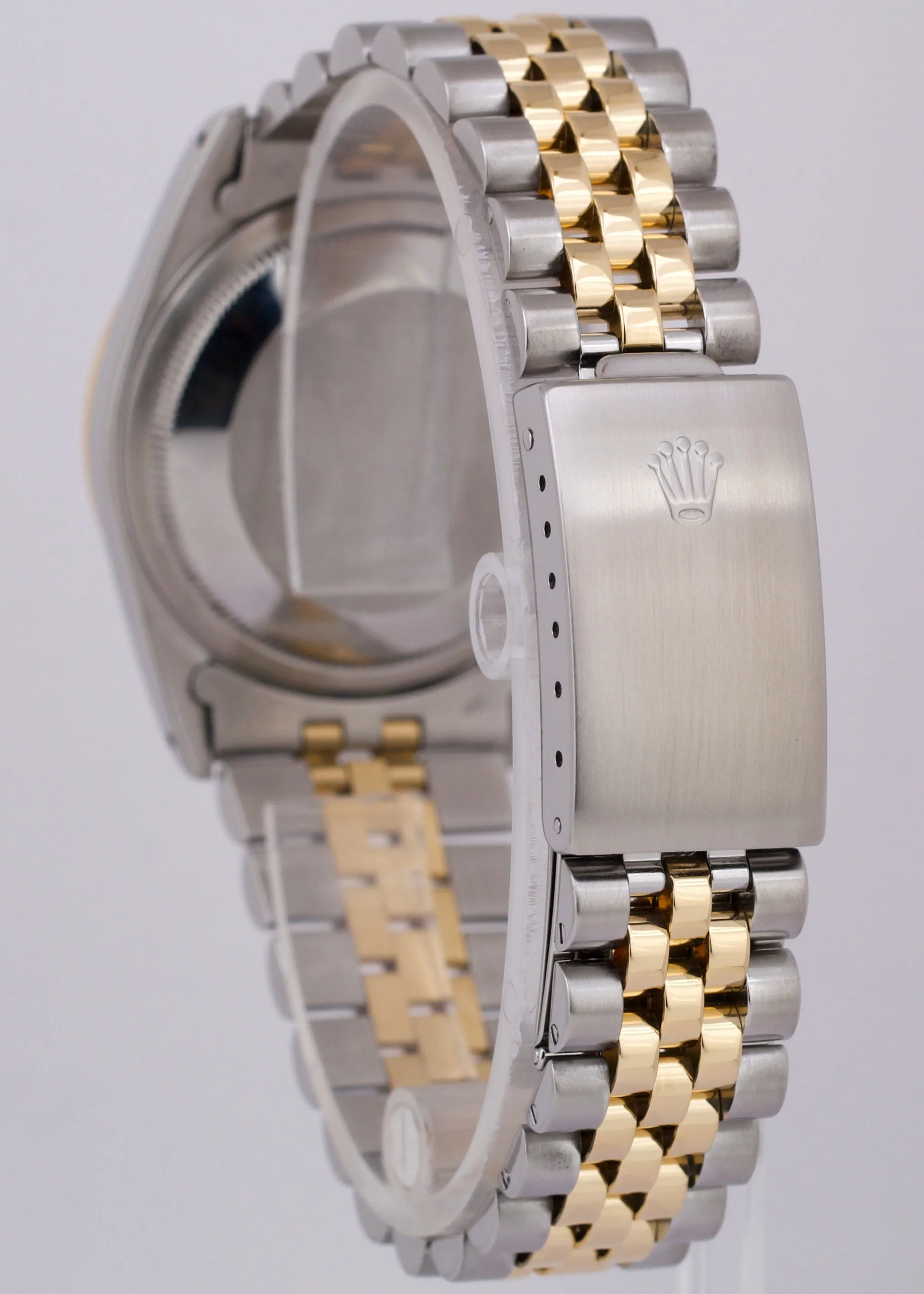 Rolex DateJust 36mm MOP DIAMOND PAVE ROMAN 18K Gold Stainless Steel Watch 16233