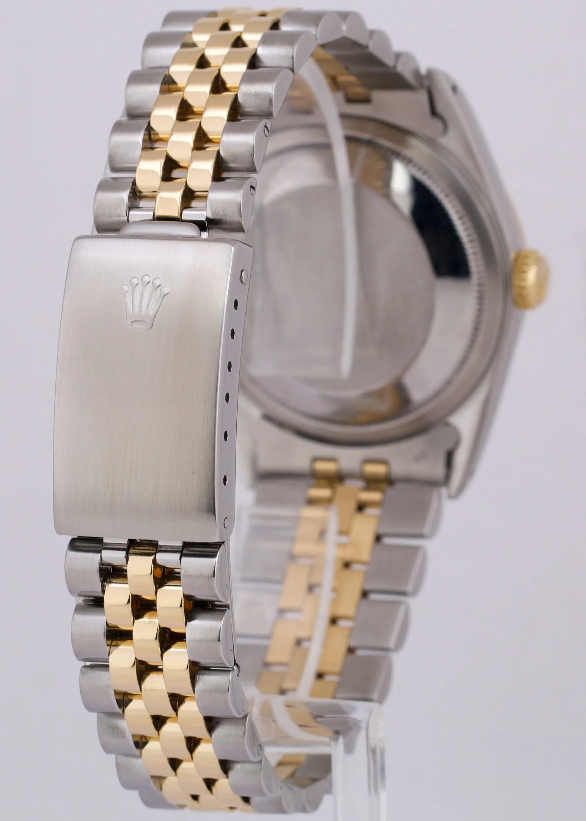 Rolex DateJust 36mm MOP DIAMOND PAVE ROMAN 18K Gold Stainless Steel Watch 16233