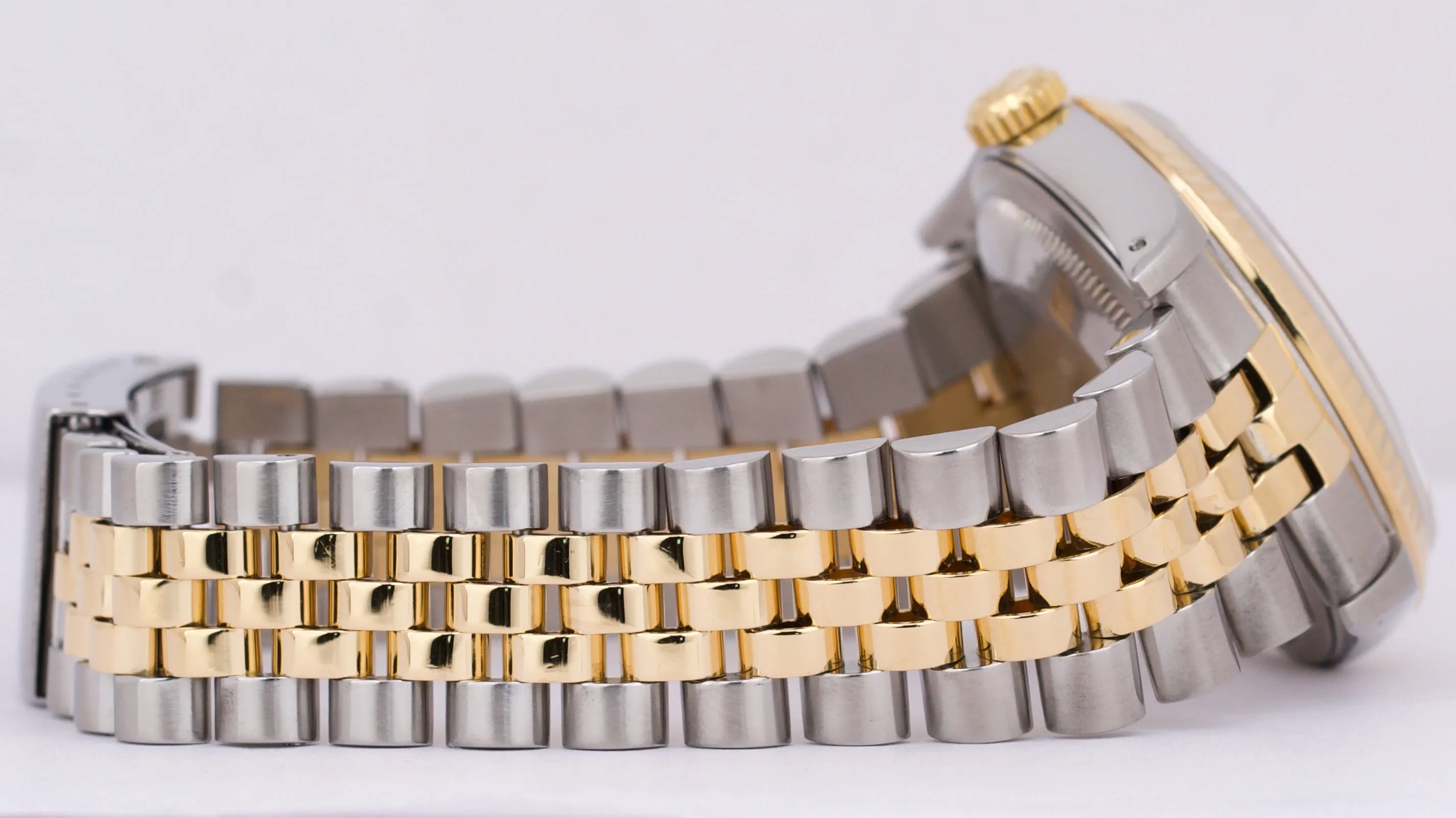 Rolex DateJust 36mm MOP DIAMOND PAVE ROMAN 18K Gold Stainless Steel Watch 16233