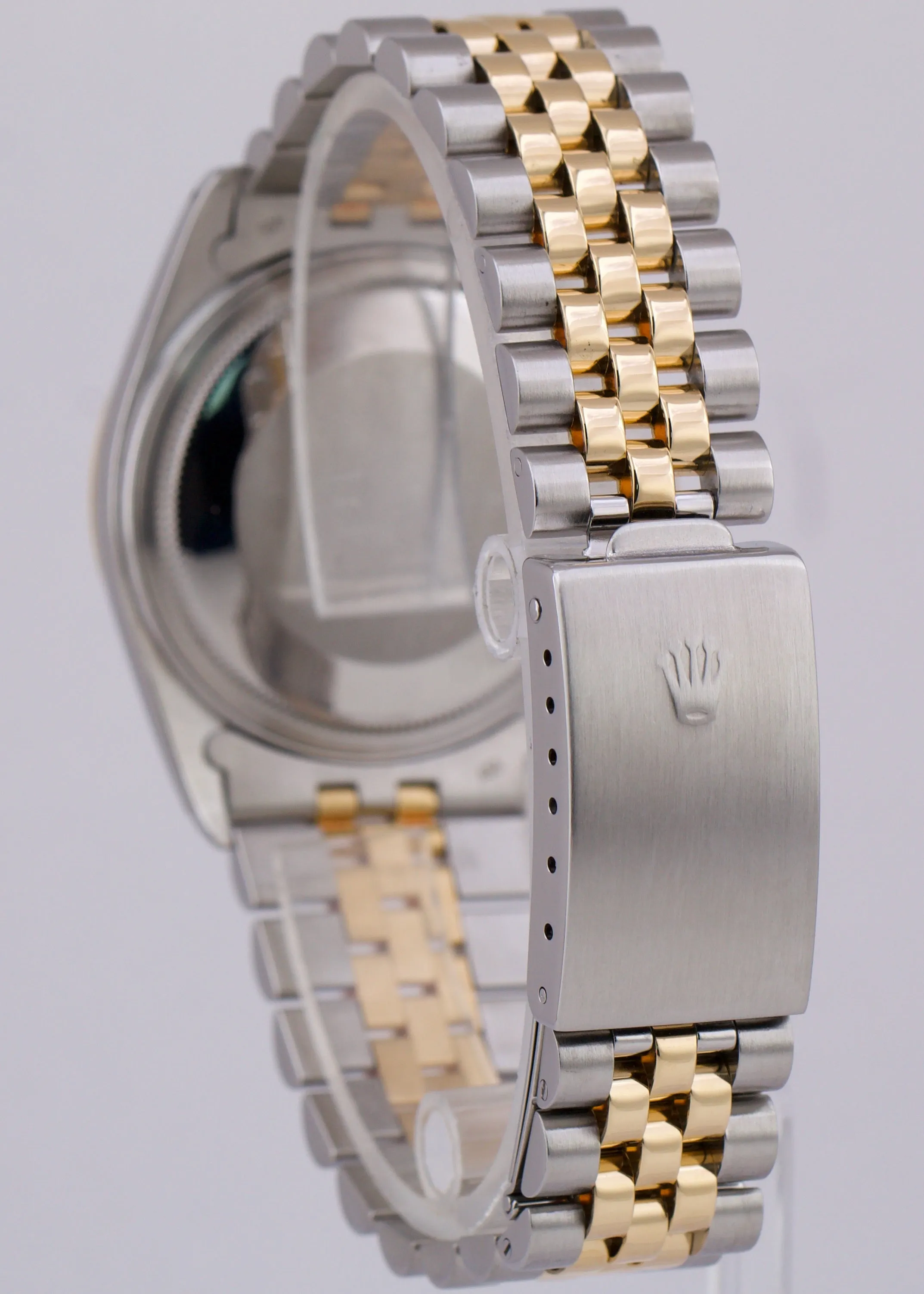 Rolex DateJust 36mm SILVER 18K Yellow Gold Fluted Stainless Steel JUBILEE 16013