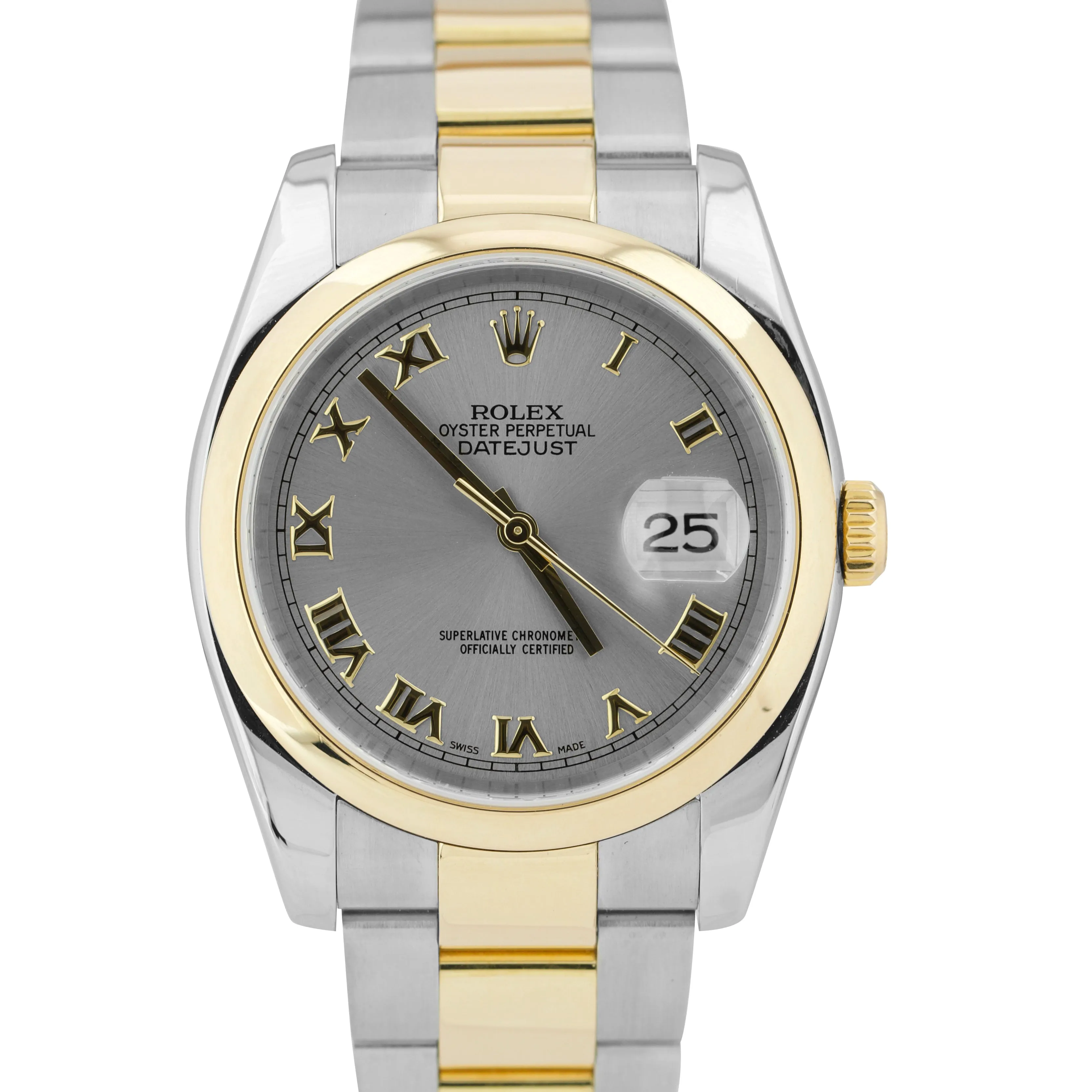 Rolex DateJust 36mm Two-Tone Gold Silver Stainless Champagne 116203 Oyster Watch