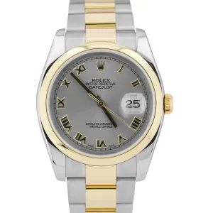 Rolex DateJust 36mm Two-Tone Gold Silver Stainless Champagne 116203 Oyster Watch