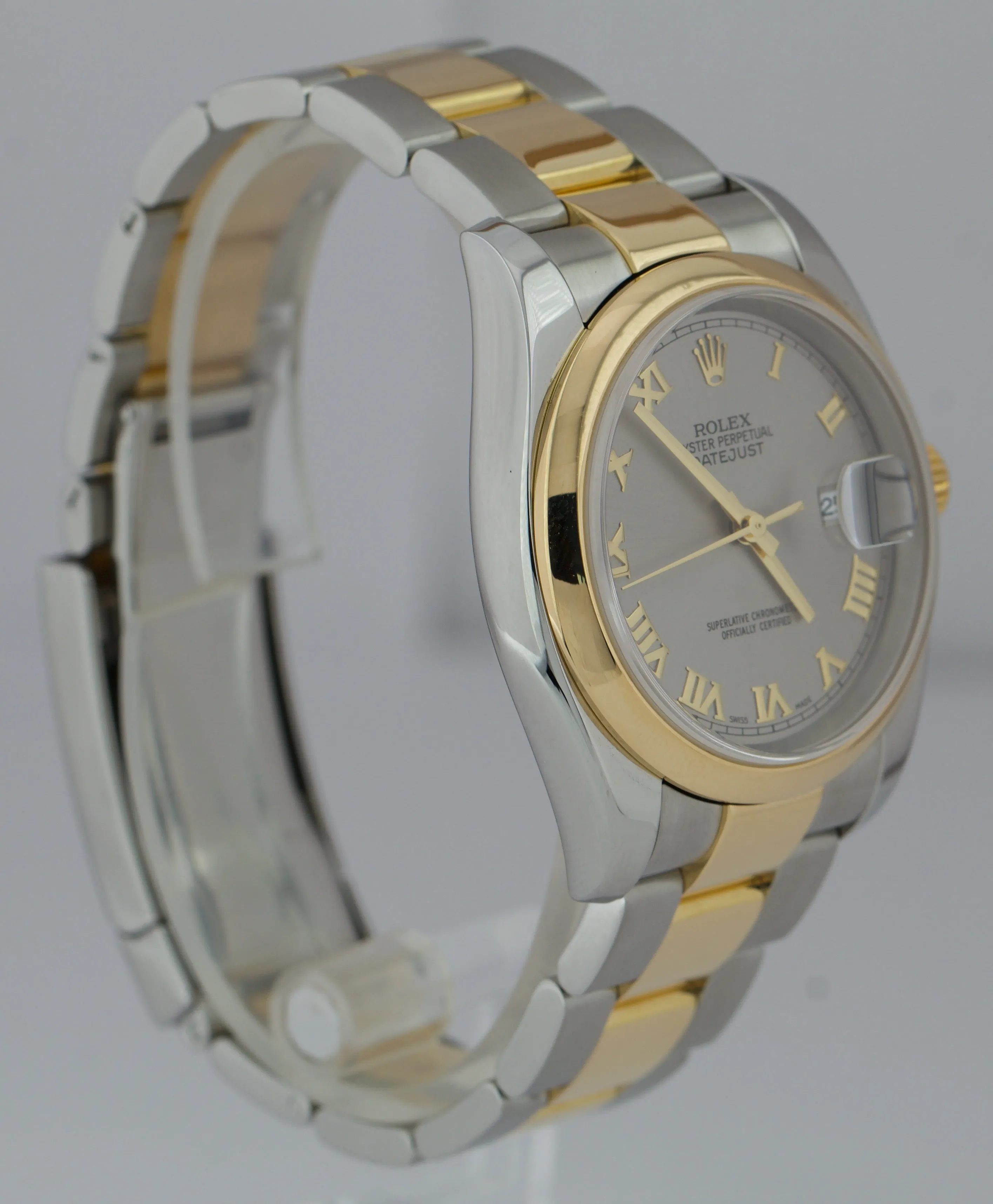 Rolex DateJust 36mm Two-Tone Gold Silver Stainless Champagne 116203 Oyster Watch