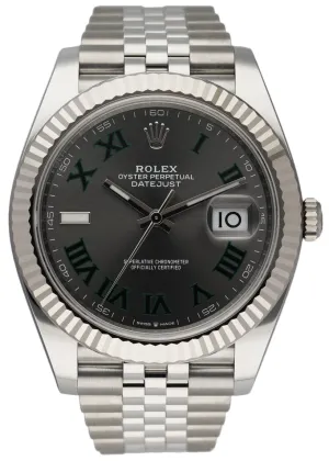 Rolex Datejust 41 Wimbledon 126334 Stainless Steel Mens Watch Box & Papers