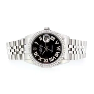 Rolex DateJust, Custom diamond dial and bezel, 36mm