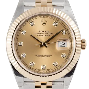Rolex Datejust II 41 Steel and Yellow Gold Champagne/Diamonds Jubilee 126333