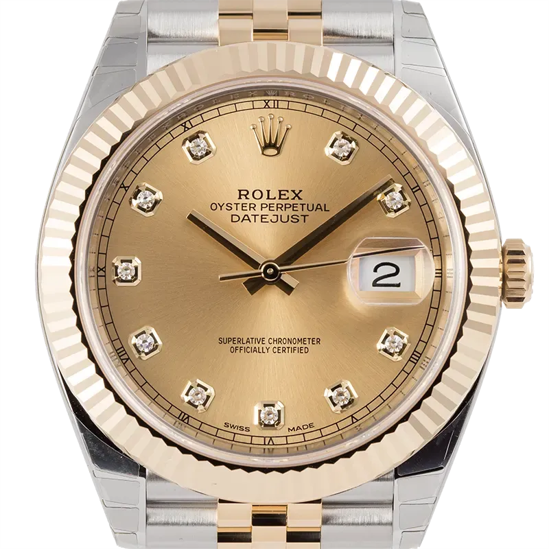 Rolex Datejust II 41 Steel and Yellow Gold Champagne/Diamonds Jubilee 126333