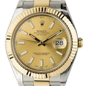 Rolex DateJust II 41mm Steel/Gold Champagne/Index Oyster 116333