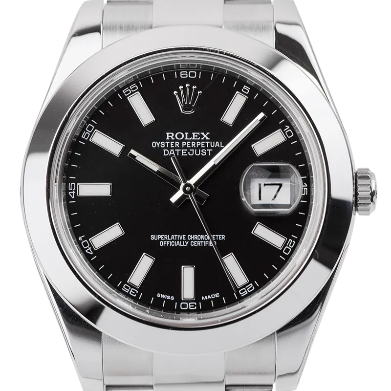 Rolex DateJust II Stainless Steel Black/Index 116300