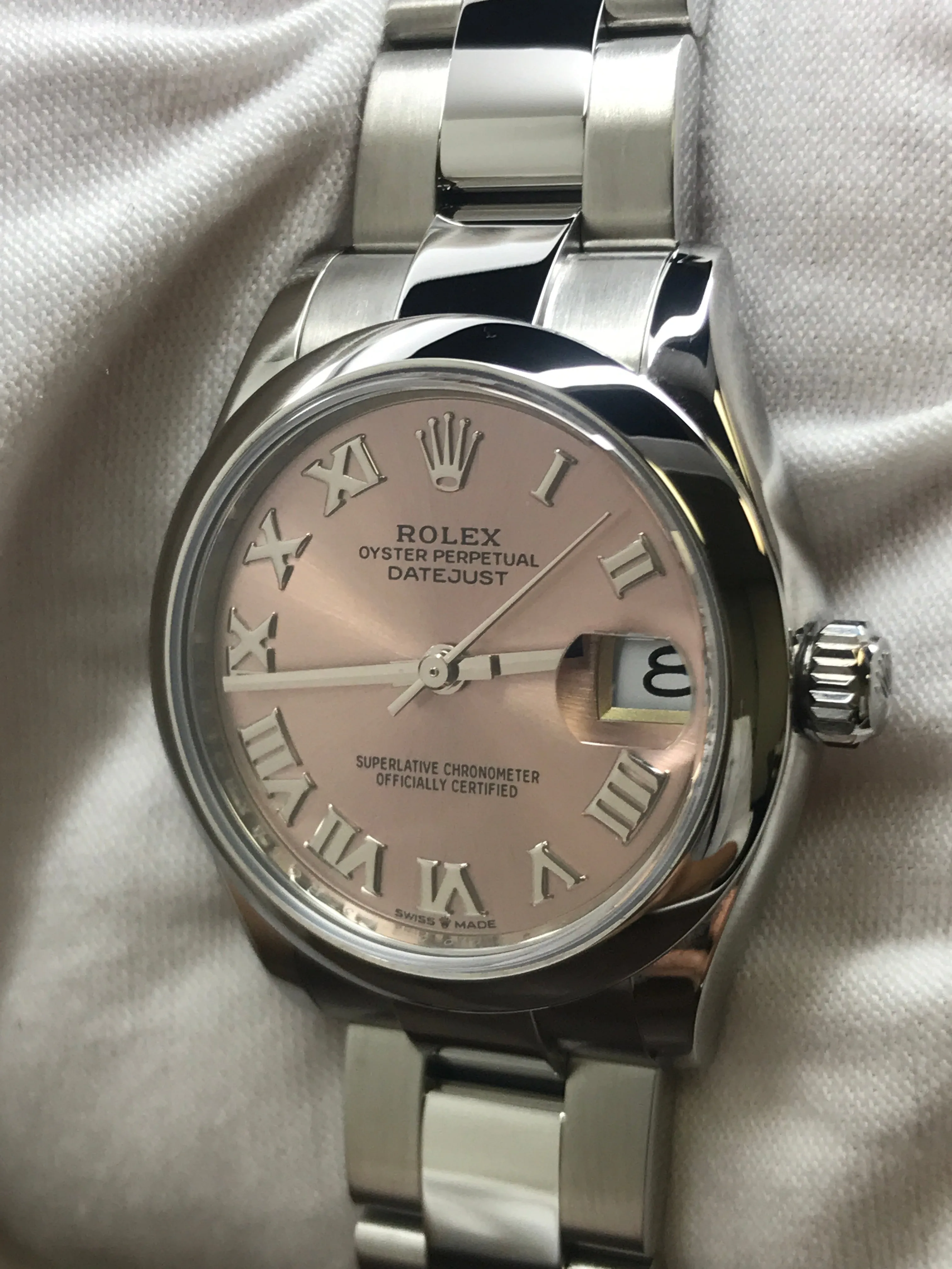 Rolex Datejust Midsize 31mm 278240 Pink Roman Dial Automatic Women's Watch
