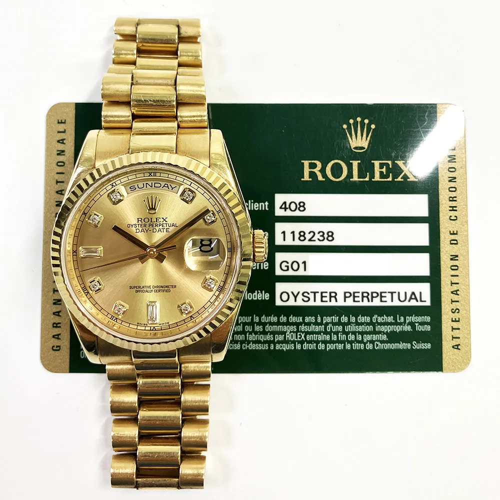 Rolex Day-Date 118238 Champagne Dial Oct 2010