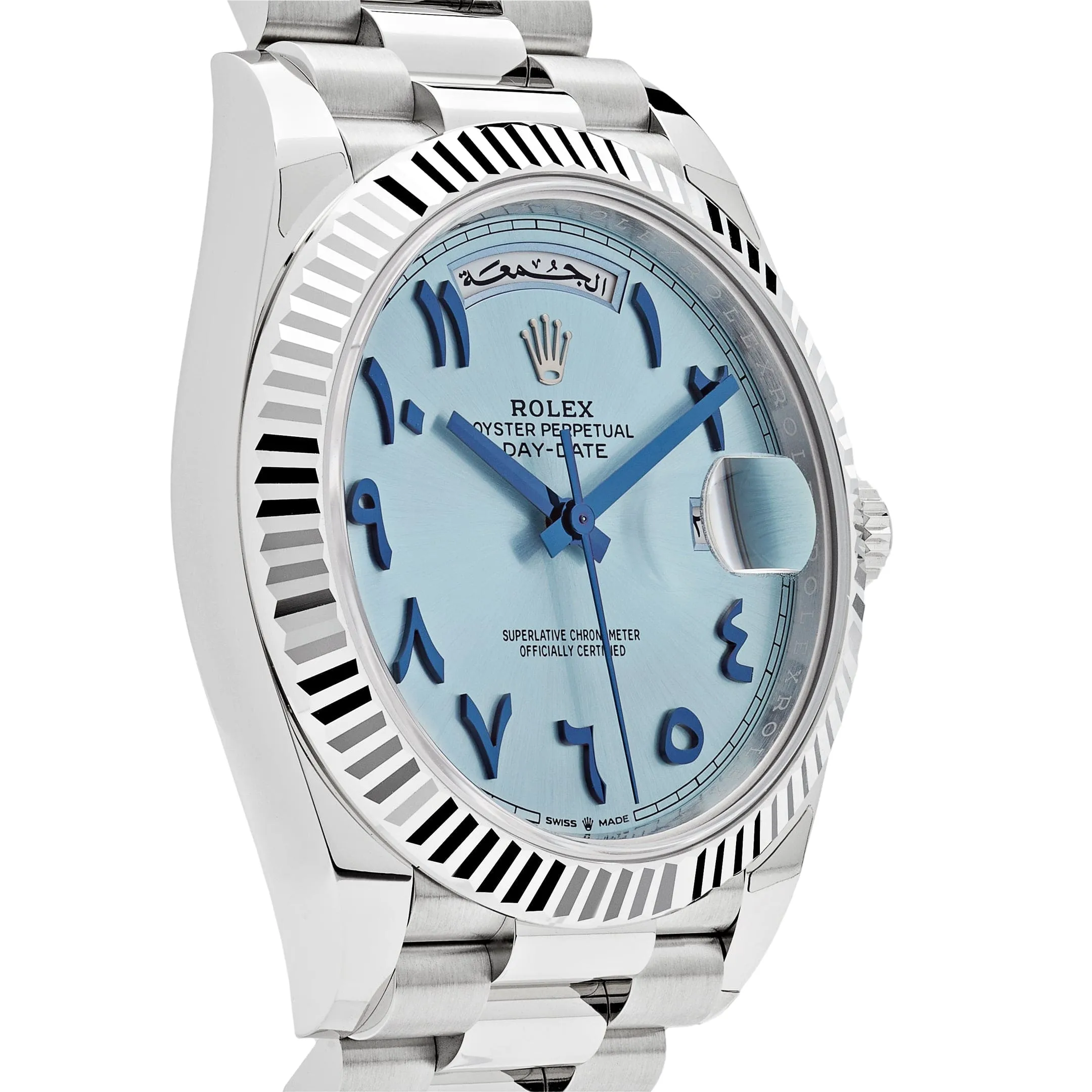 Rolex Day-Date 228236 Platinum Ice Blue Arabic Dial