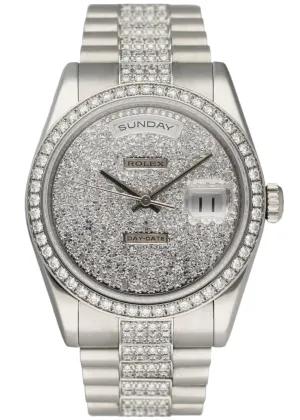 Rolex Day-Date President 118346 Platinum Diamond Mens Watch Box Papers