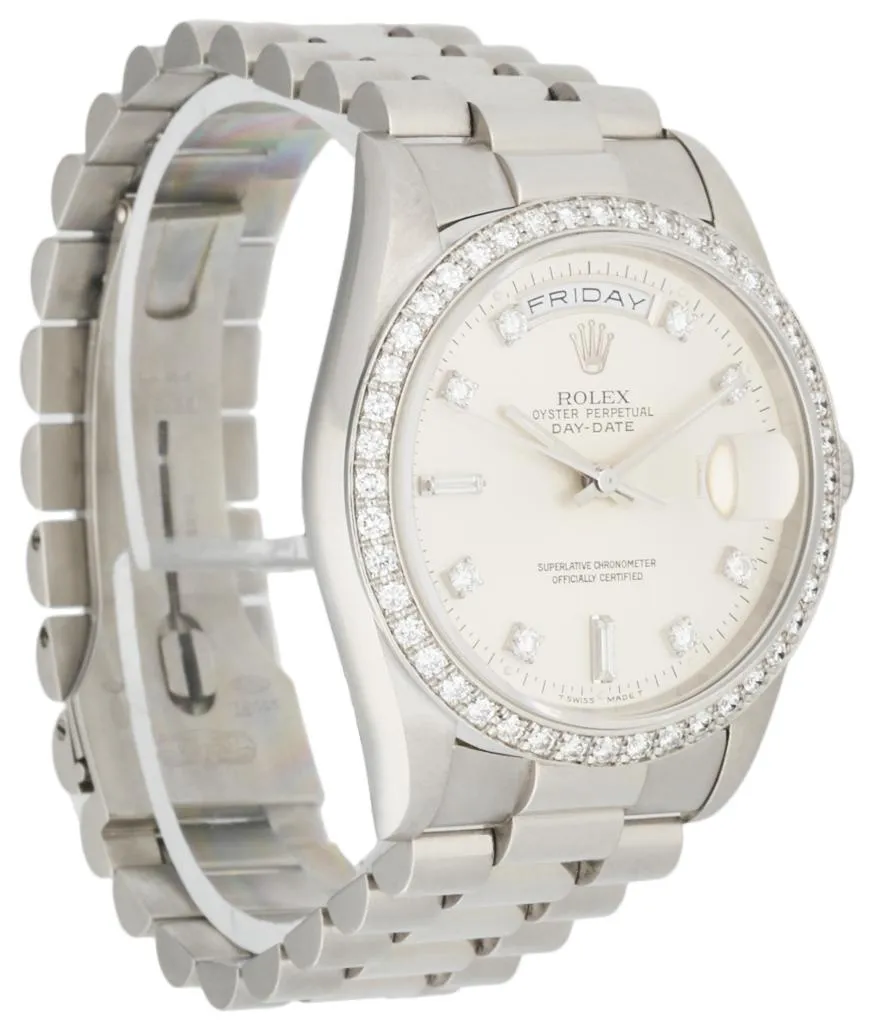Rolex Day-Date President 18346 Platinum Diamond Mens Watch