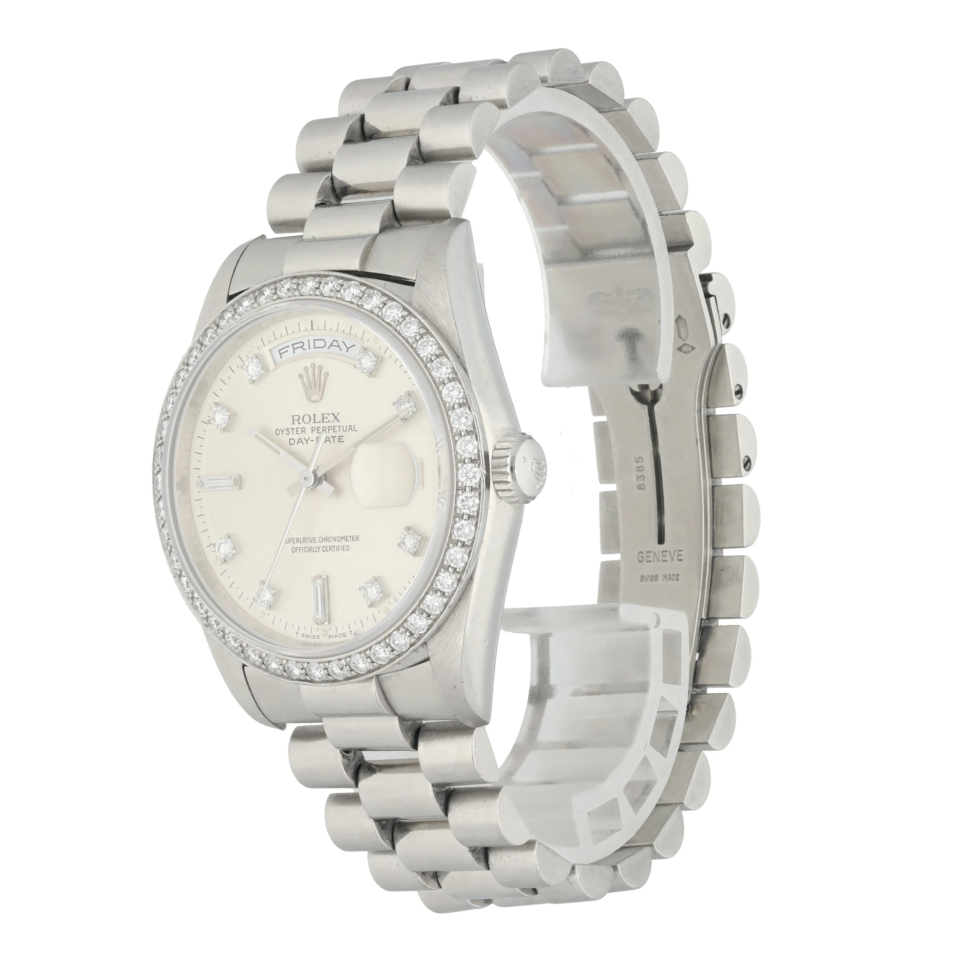 Rolex Day-Date President 18346 Platinum Diamond Mens Watch