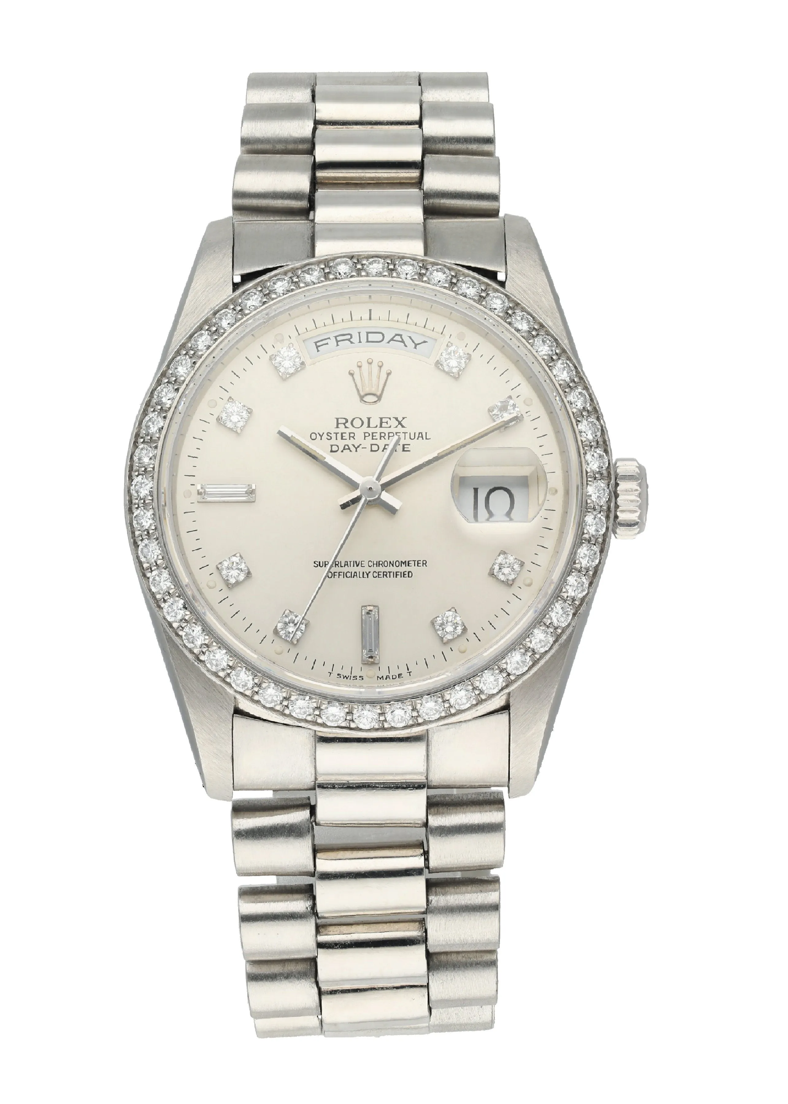 Rolex Day-Date President 18346 Platinum Diamond Mens Watch