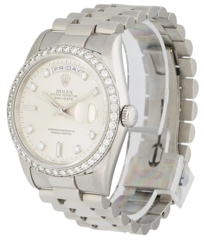 Rolex Day-Date President 18346 Platinum Diamond Mens Watch