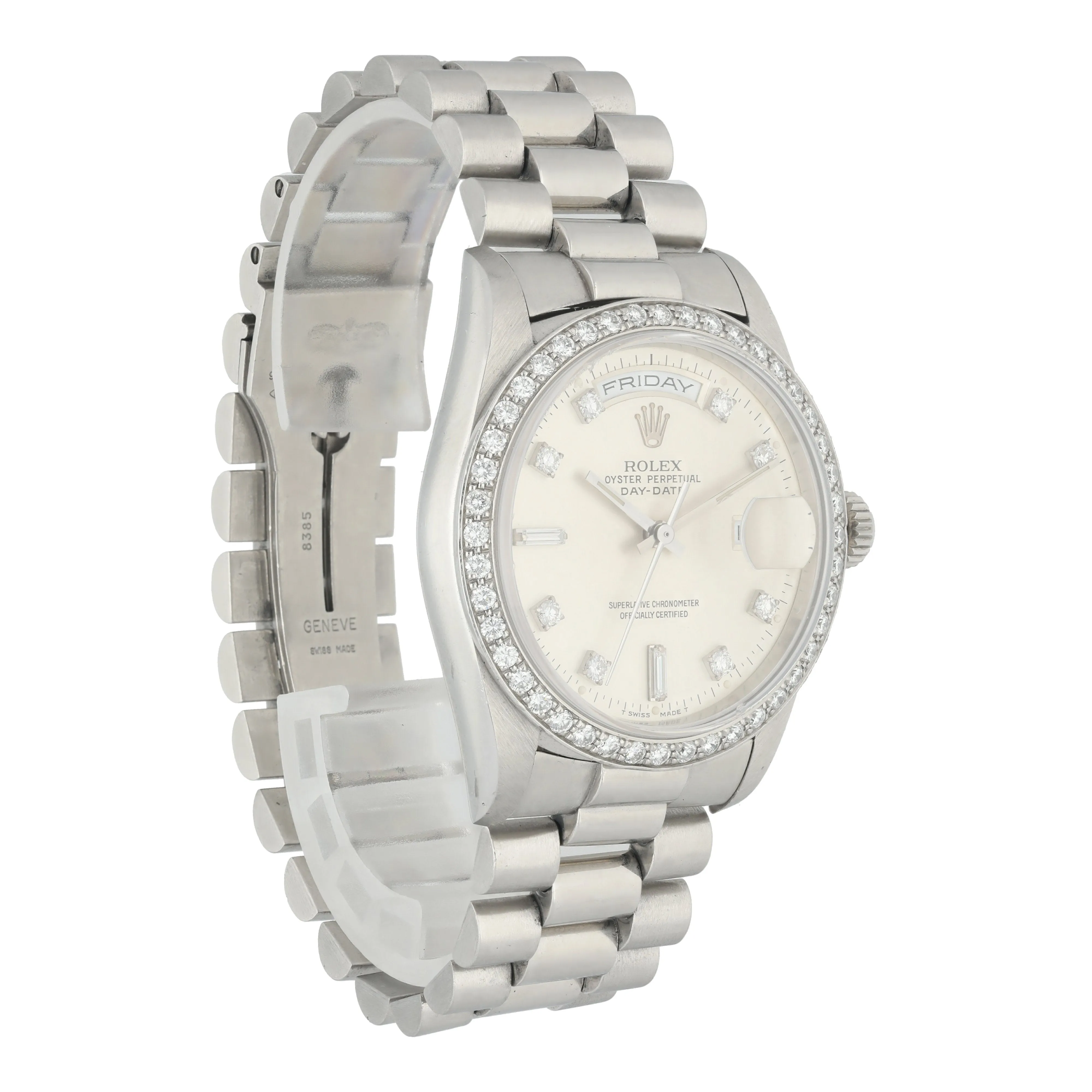 Rolex Day-Date President 18346 Platinum Diamond Mens Watch
