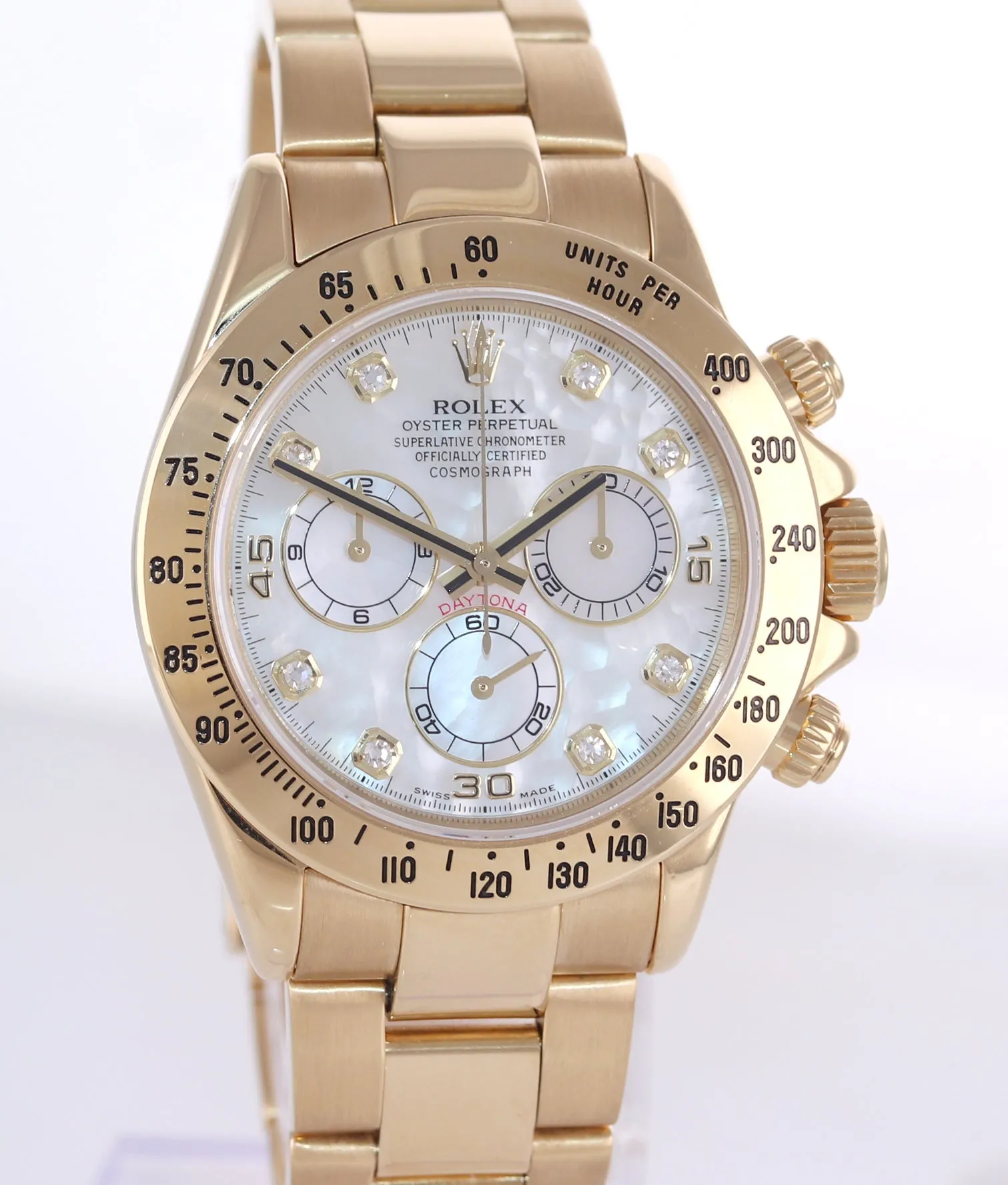 Rolex Daytona 116528 MOP DIAMOND 18K Yellow Gold 40mm Watch Box