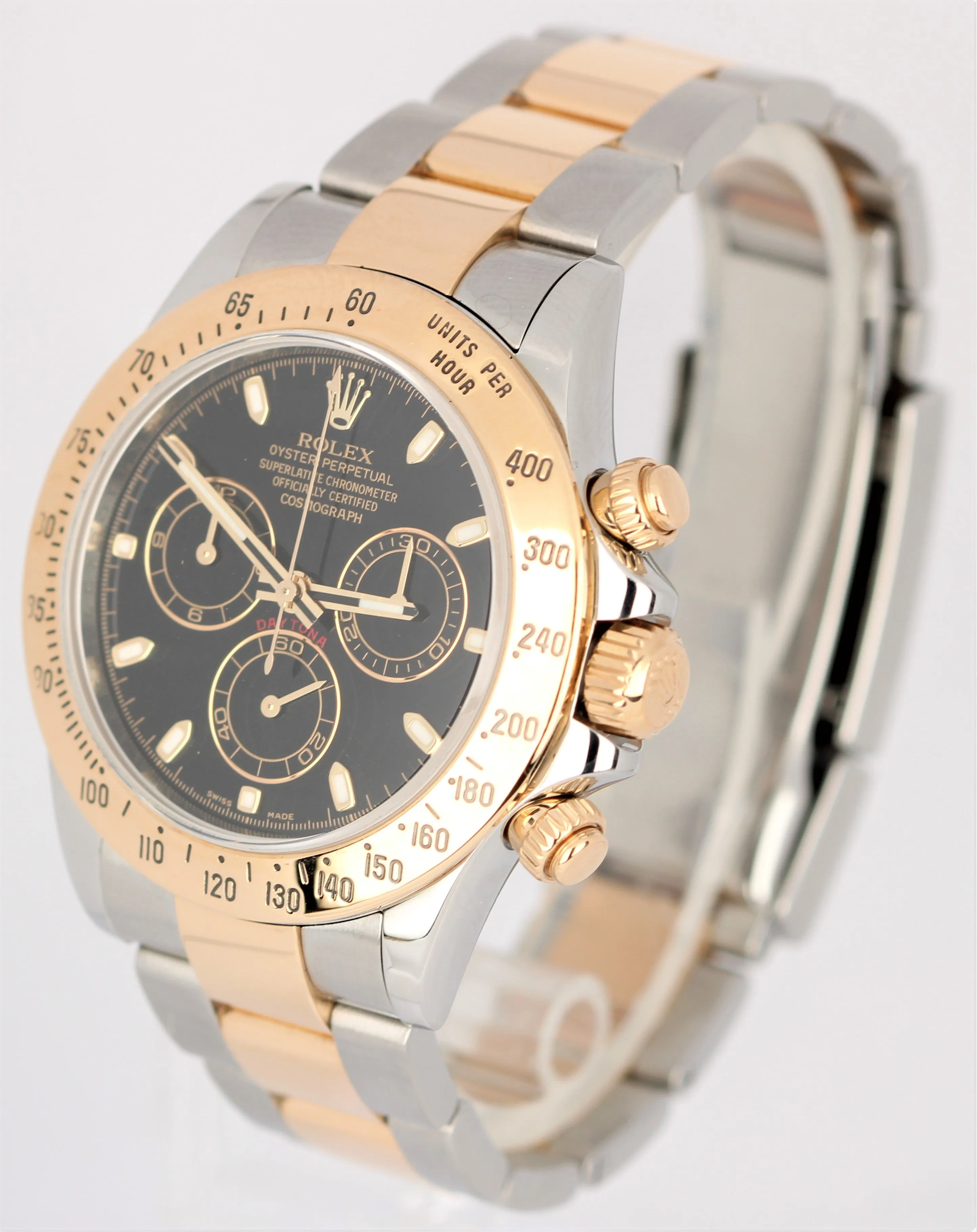 Rolex Daytona Cosmograph 40mm Black 18K Stainless Steel Two-Tone 116523 Watch