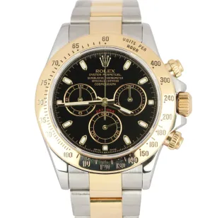 Rolex Daytona Cosmograph 40mm Black 18K Stainless Steel Two-Tone 116523 Watch