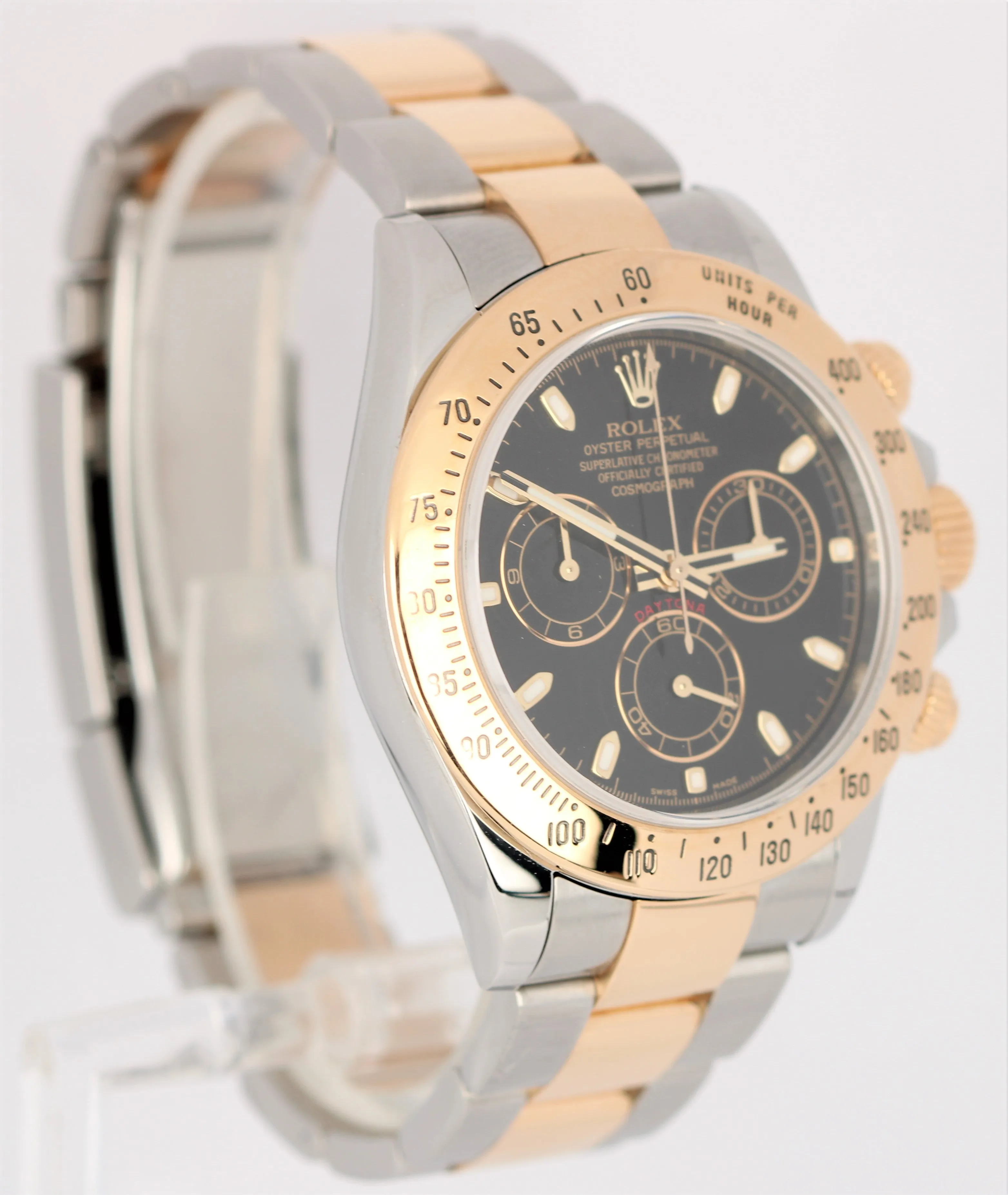 Rolex Daytona Cosmograph 40mm Black 18K Stainless Steel Two-Tone 116523 Watch