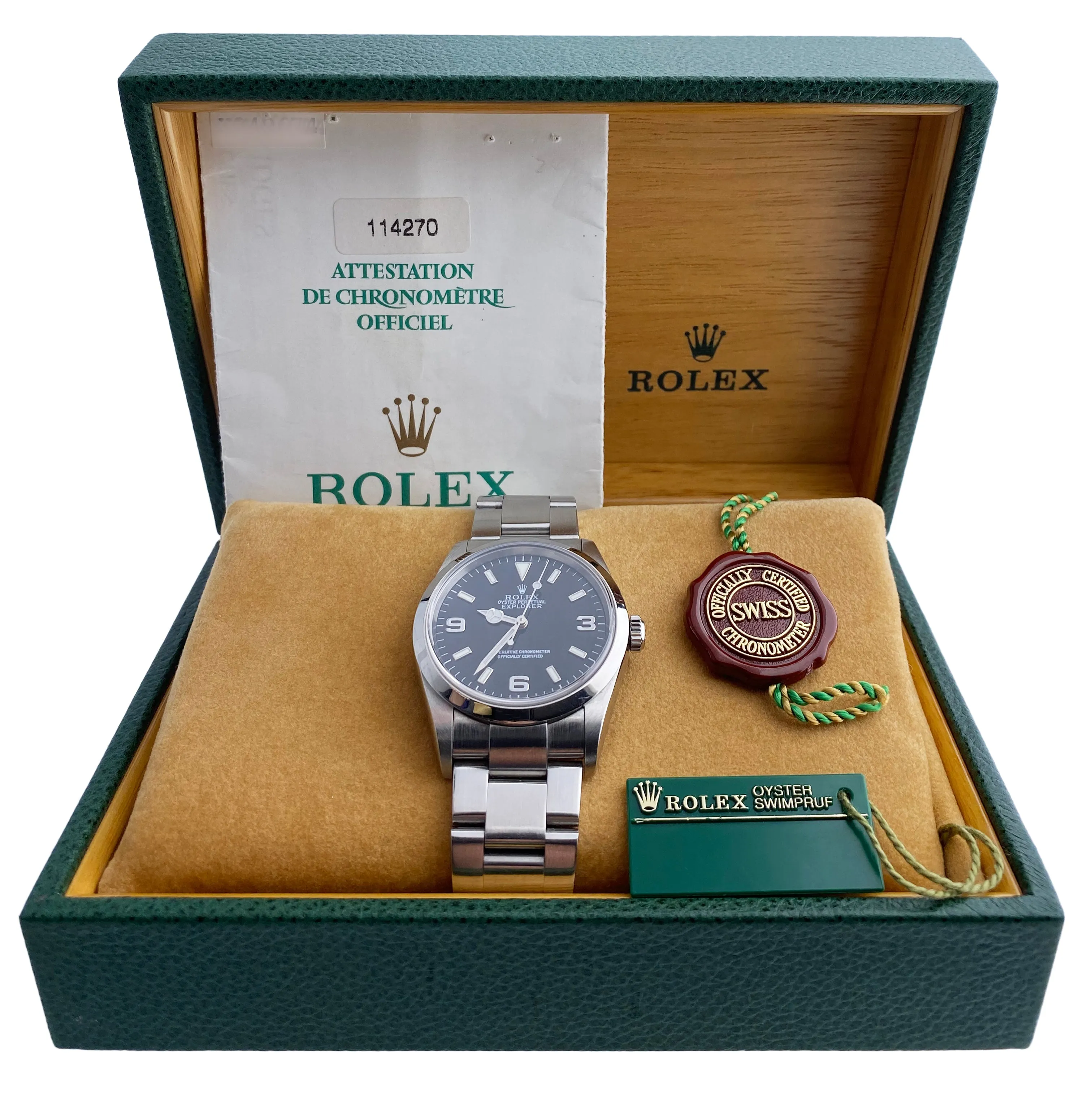 Rolex Explorer 114270 Steel Mens Watch Box & Papers