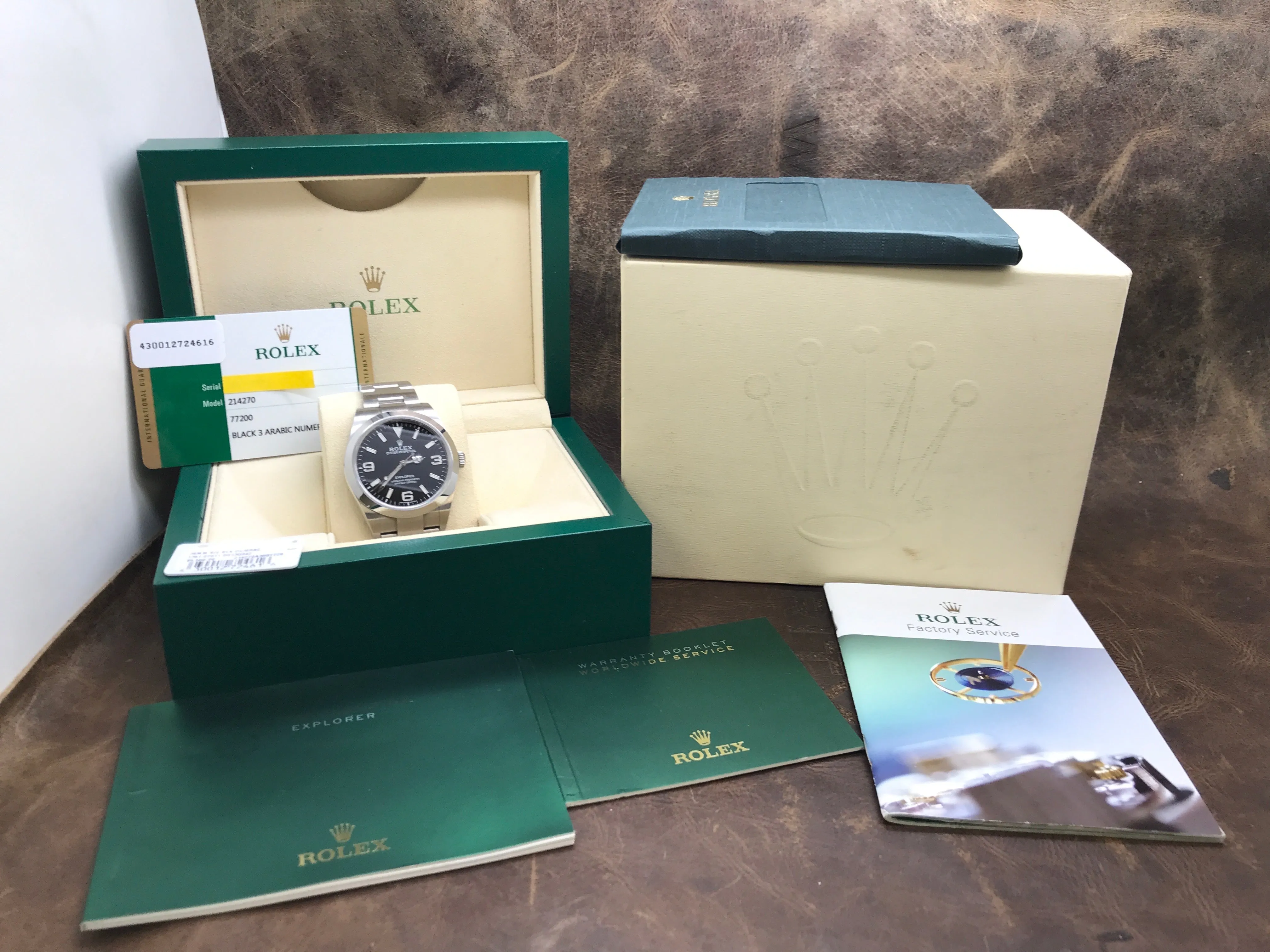 Rolex Explorer 214270 Lume Black Dial Automatic Watch