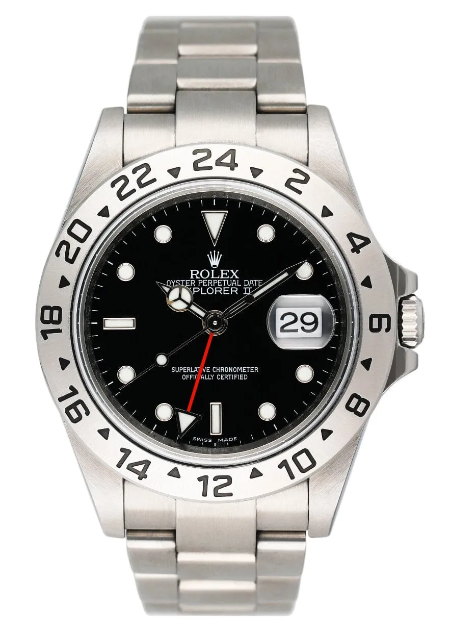 Rolex Explorer II 16570 Black Dial Mens Watch Box Papers