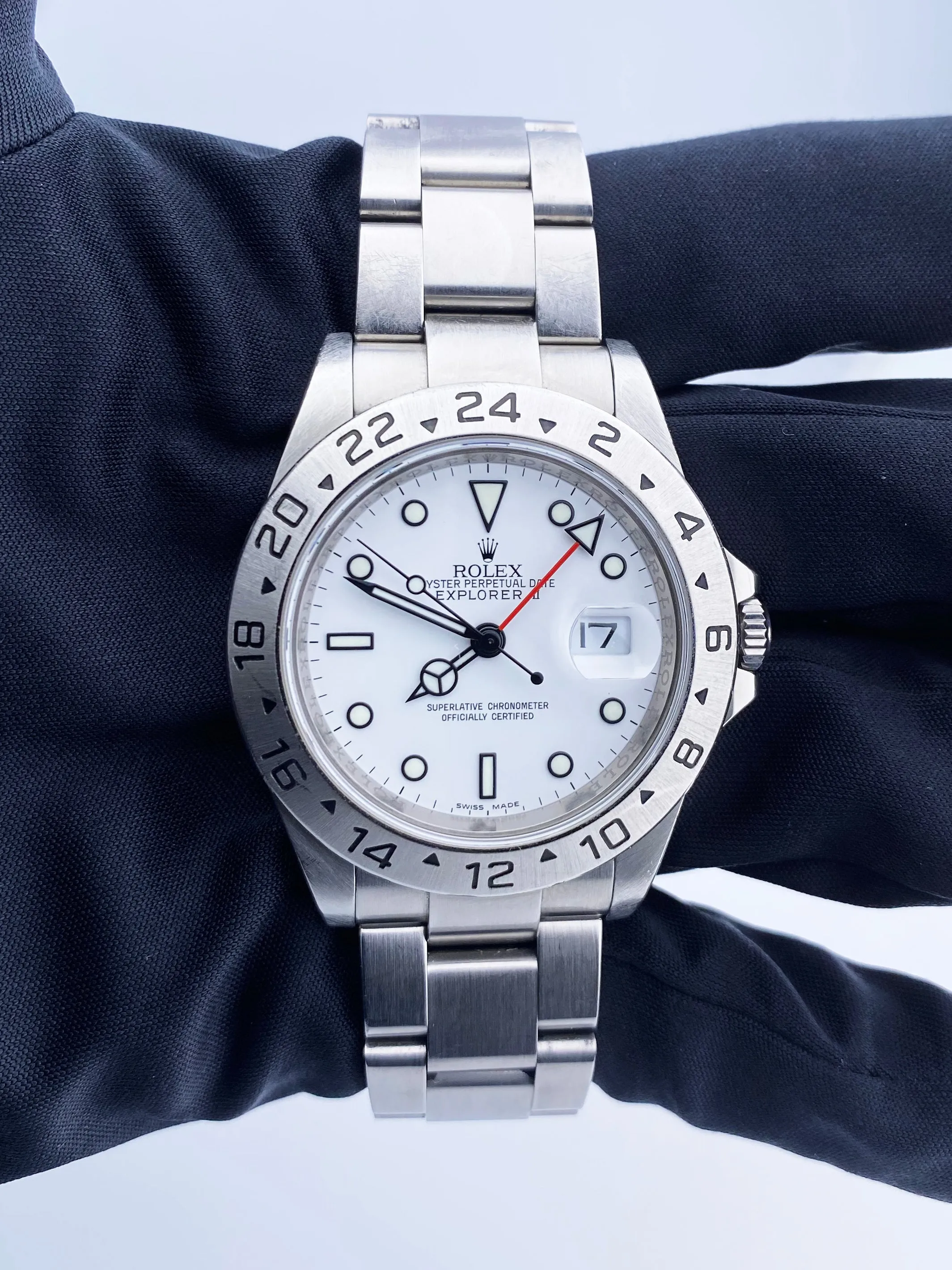 Rolex Explorer II 16570 Engraved Rehaut Mens Watch Box & Papers