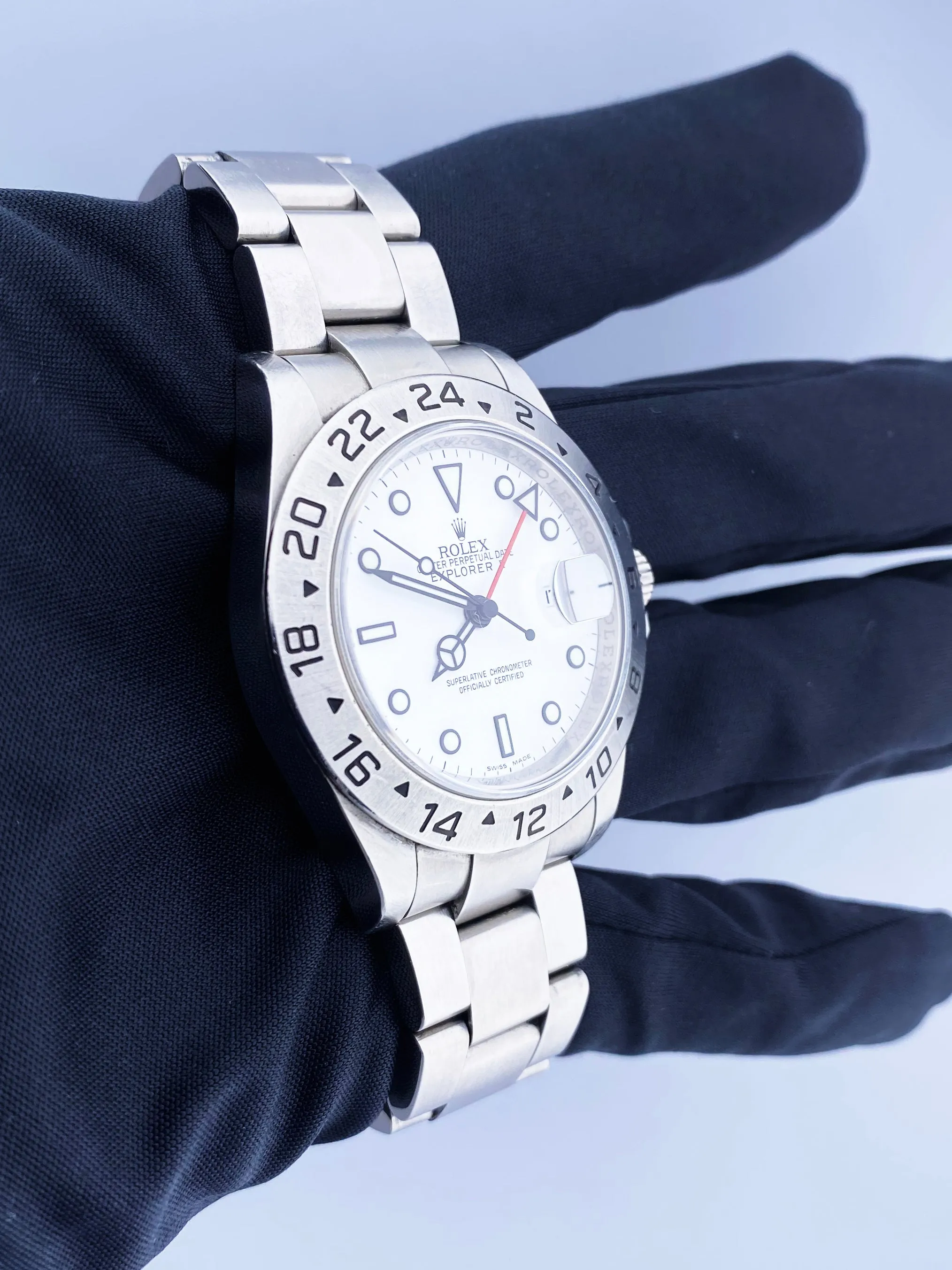 Rolex Explorer II 16570 Engraved Rehaut Mens Watch Box & Papers
