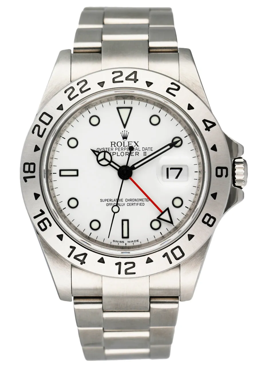 Rolex Explorer II 16570 Engraved Rehaut Mens Watch Box & Papers