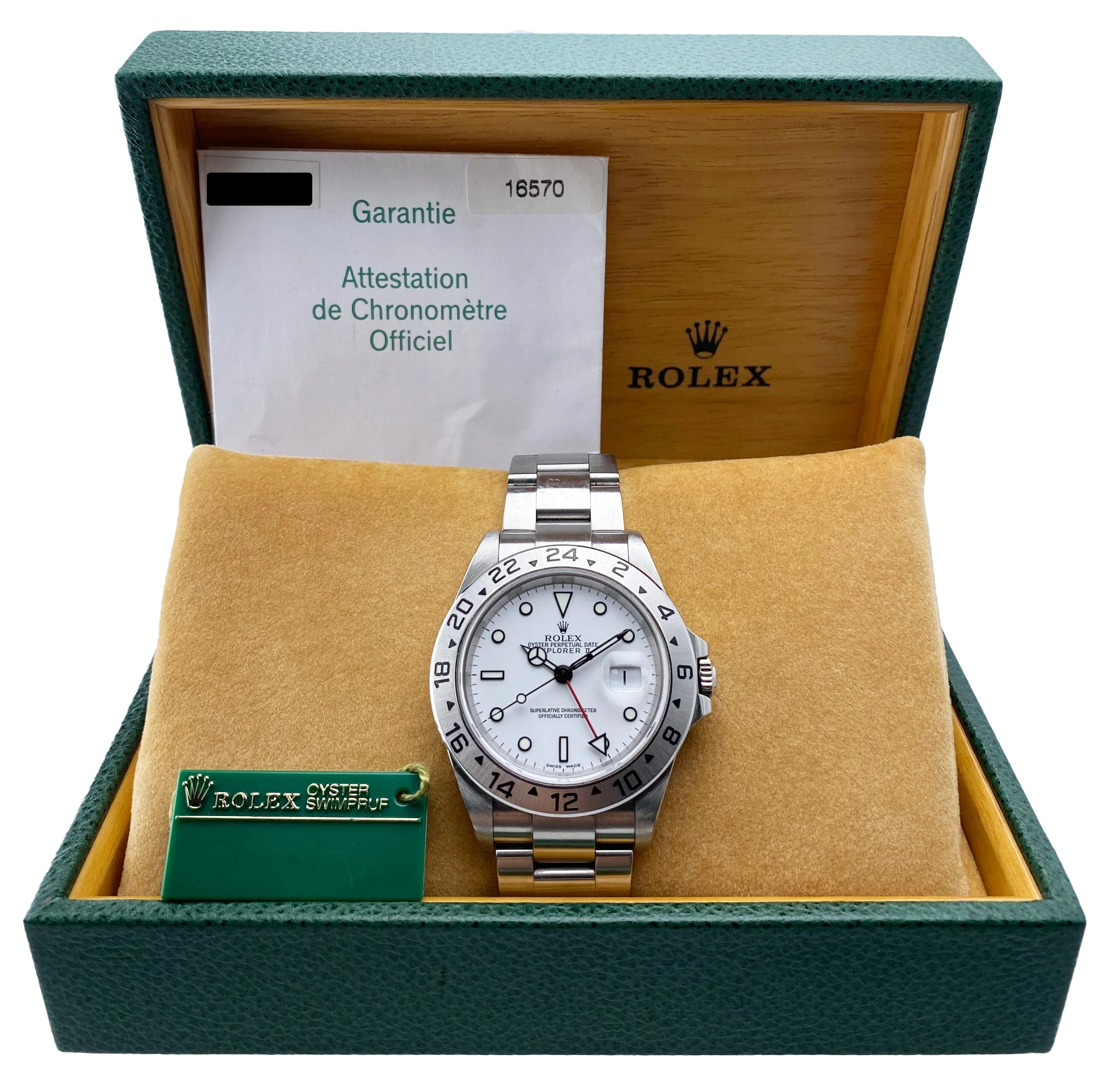 Rolex Explorer II 16570 White Dial Mens Watch Box Papers