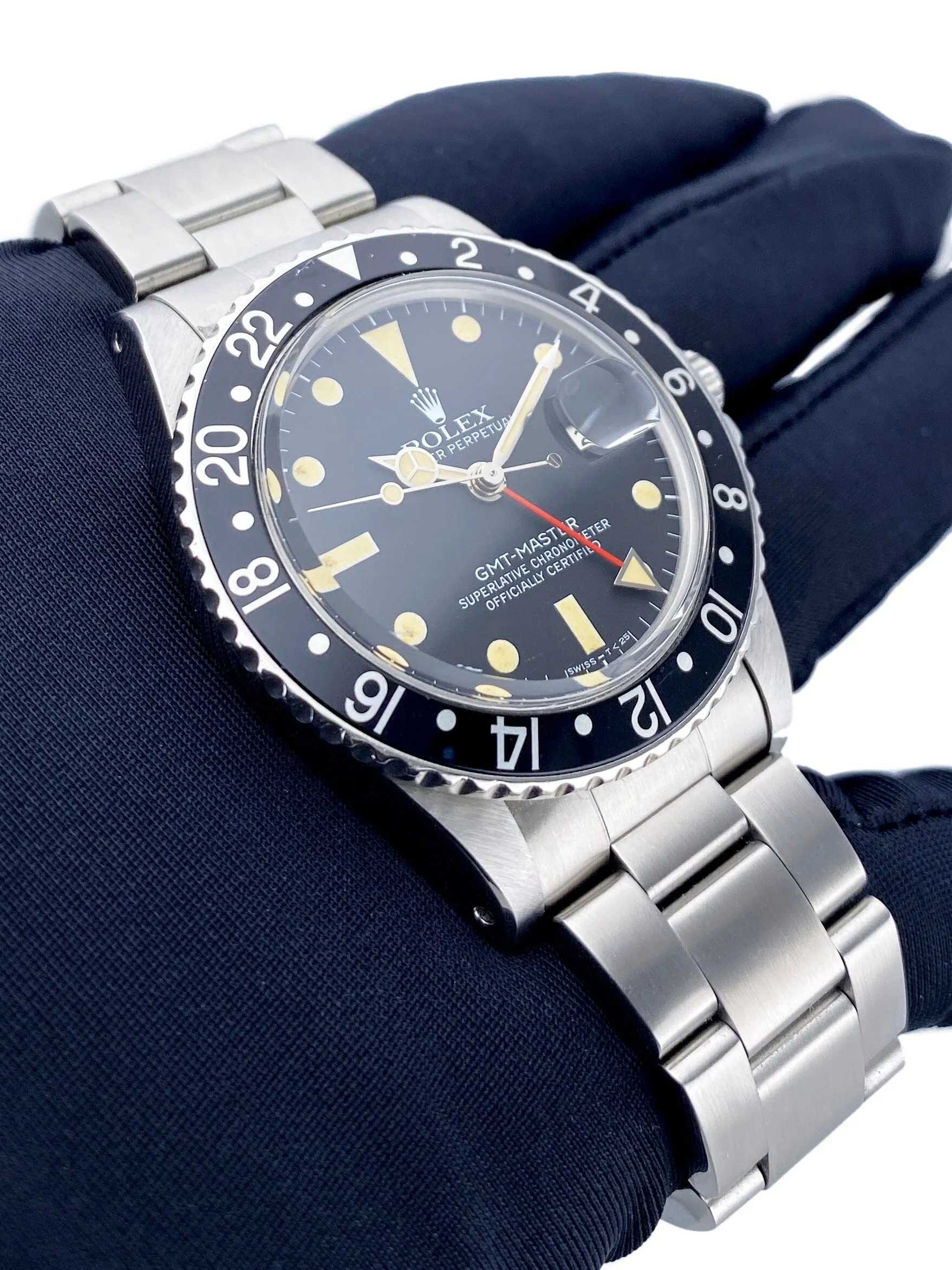 Rolex GMT Master 16750 Black Dial Stainless Steel Mens Watch