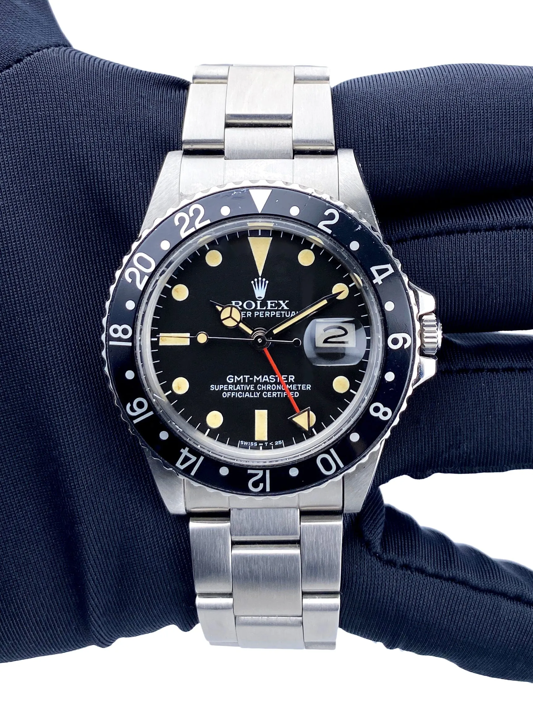 Rolex GMT Master 16750 Black Dial Stainless Steel Mens Watch