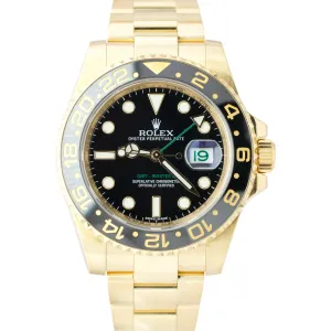 Rolex GMT-Master II PAPERS Ceramic Black 18K Yellow Gold 40mm 116718 LN B P