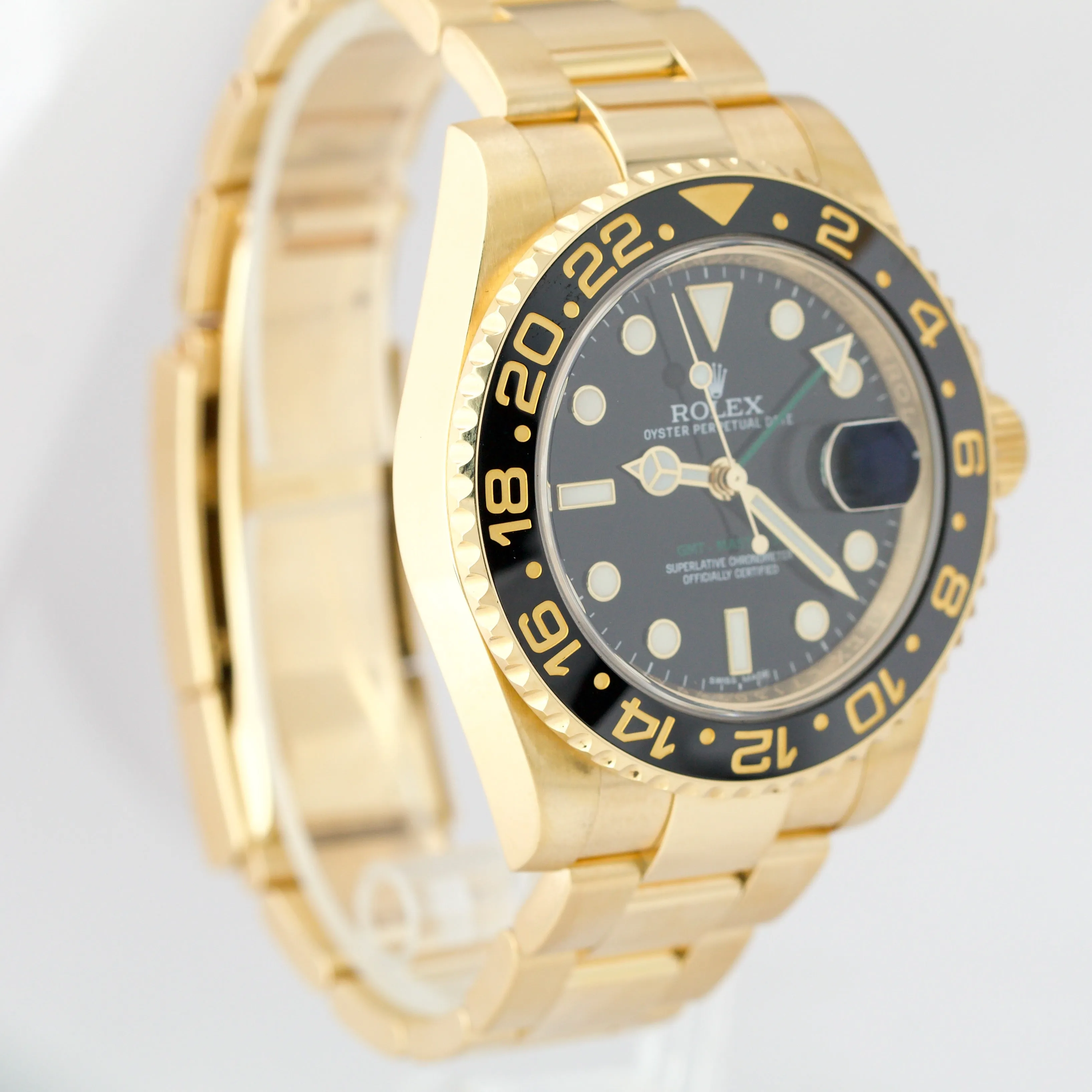 Rolex GMT-Master II PAPERS Ceramic Black 18K Yellow Gold 40mm 116718 LN B P