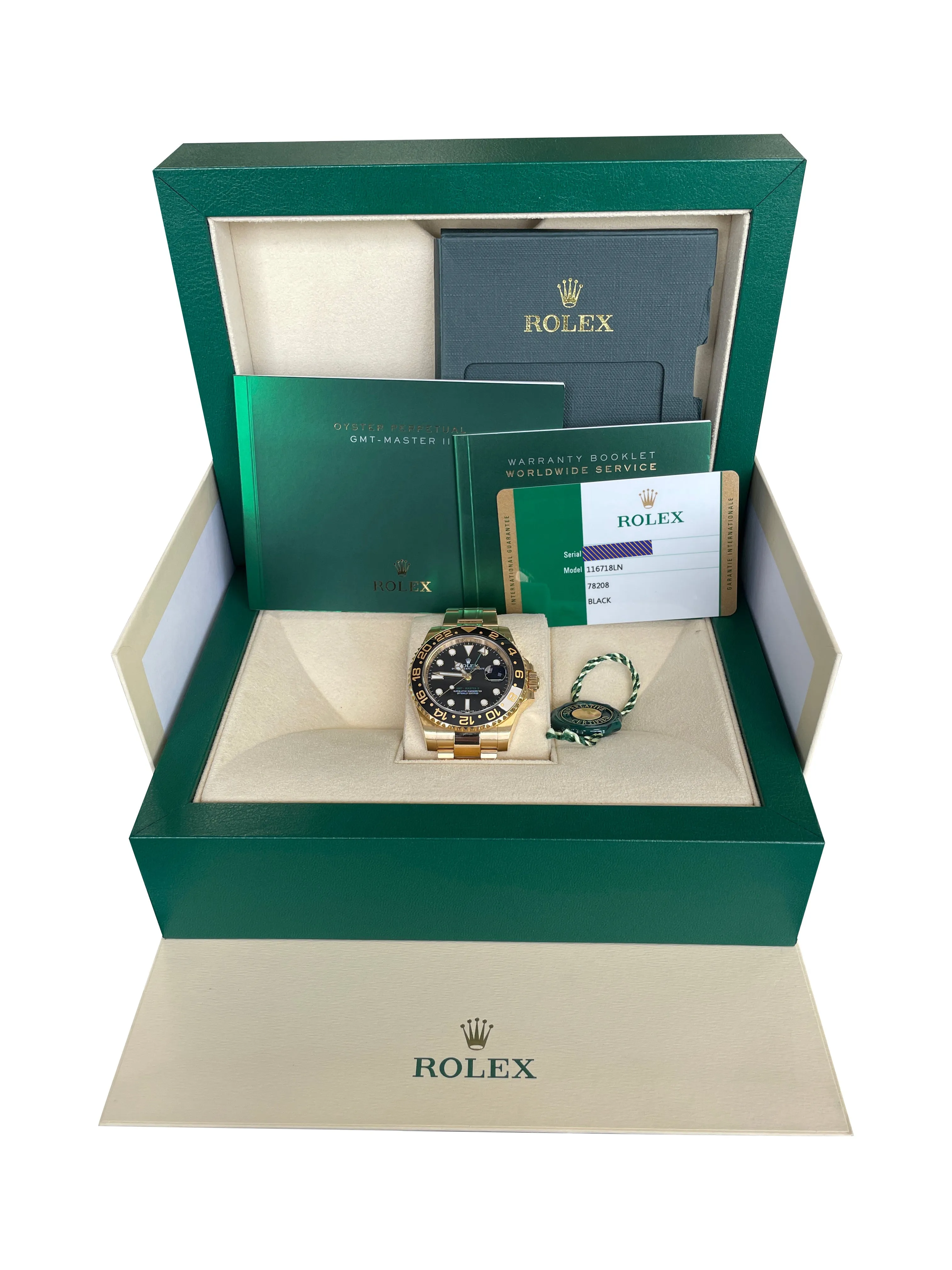 Rolex GMT-Master II PAPERS Ceramic Black 18K Yellow Gold 40mm 116718 LN B P