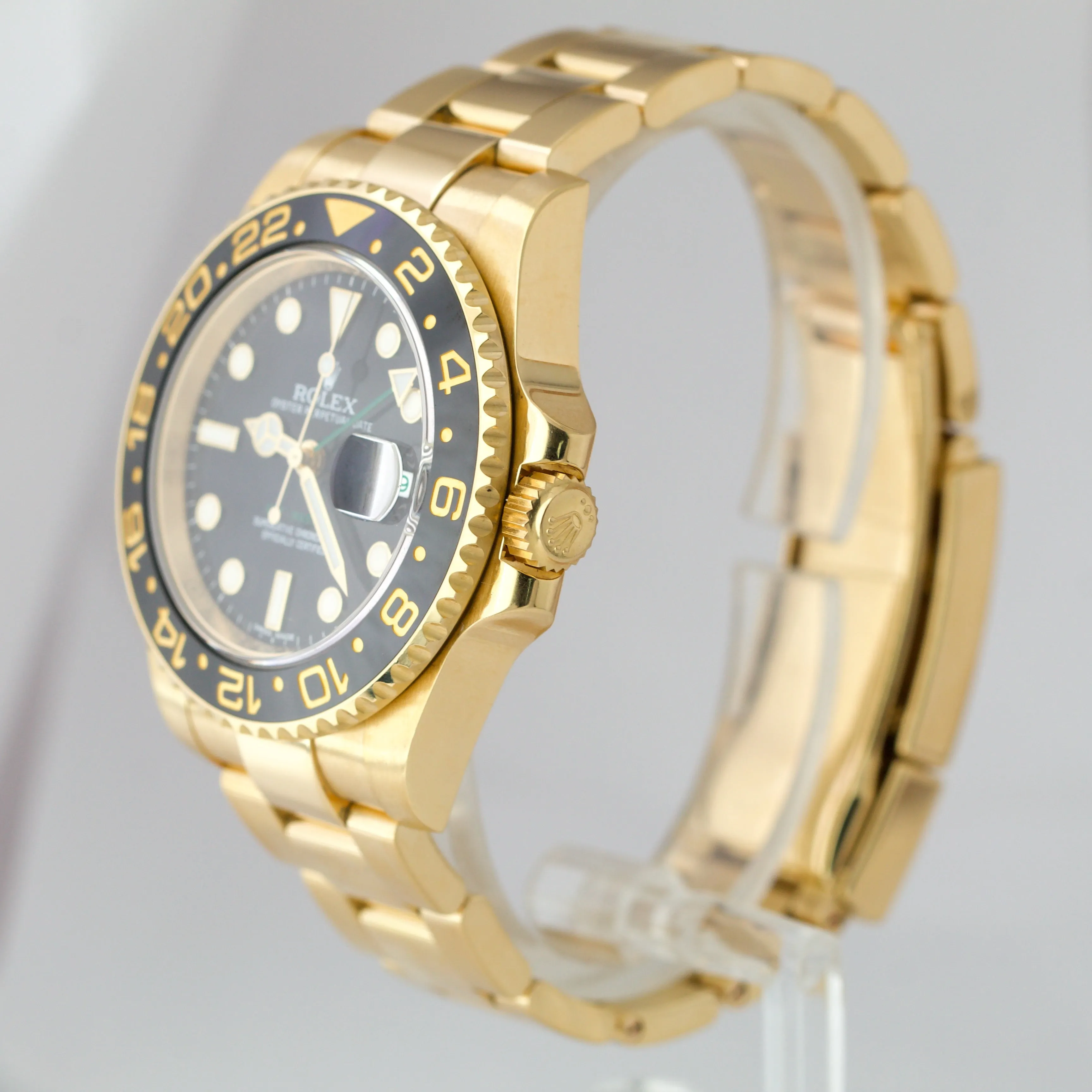 Rolex GMT-Master II PAPERS Ceramic Black 18K Yellow Gold 40mm 116718 LN B P