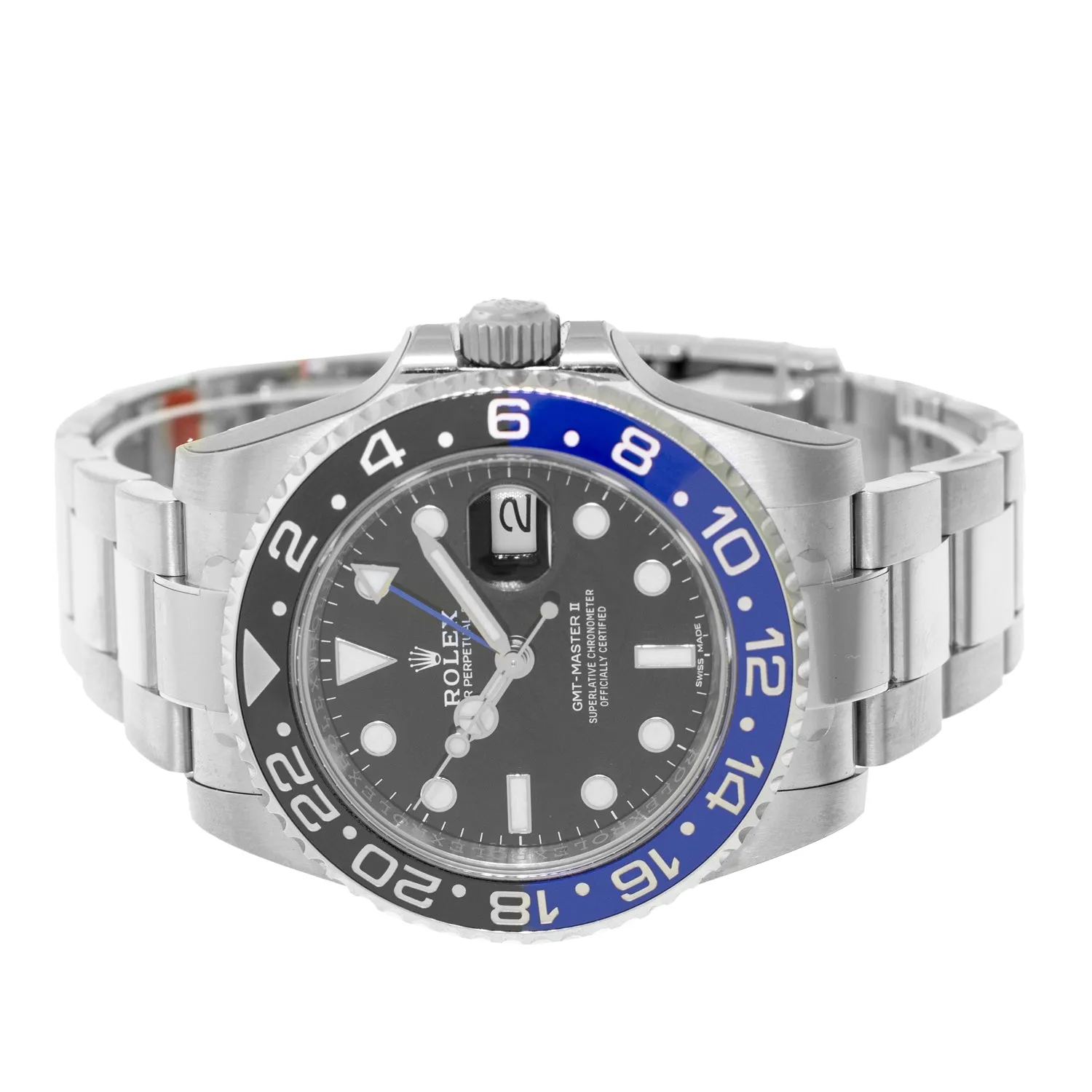 Rolex GMT-Master II "Batman" New Old Stock 40mm Stainless Steel Black & Blue Bezel 116710