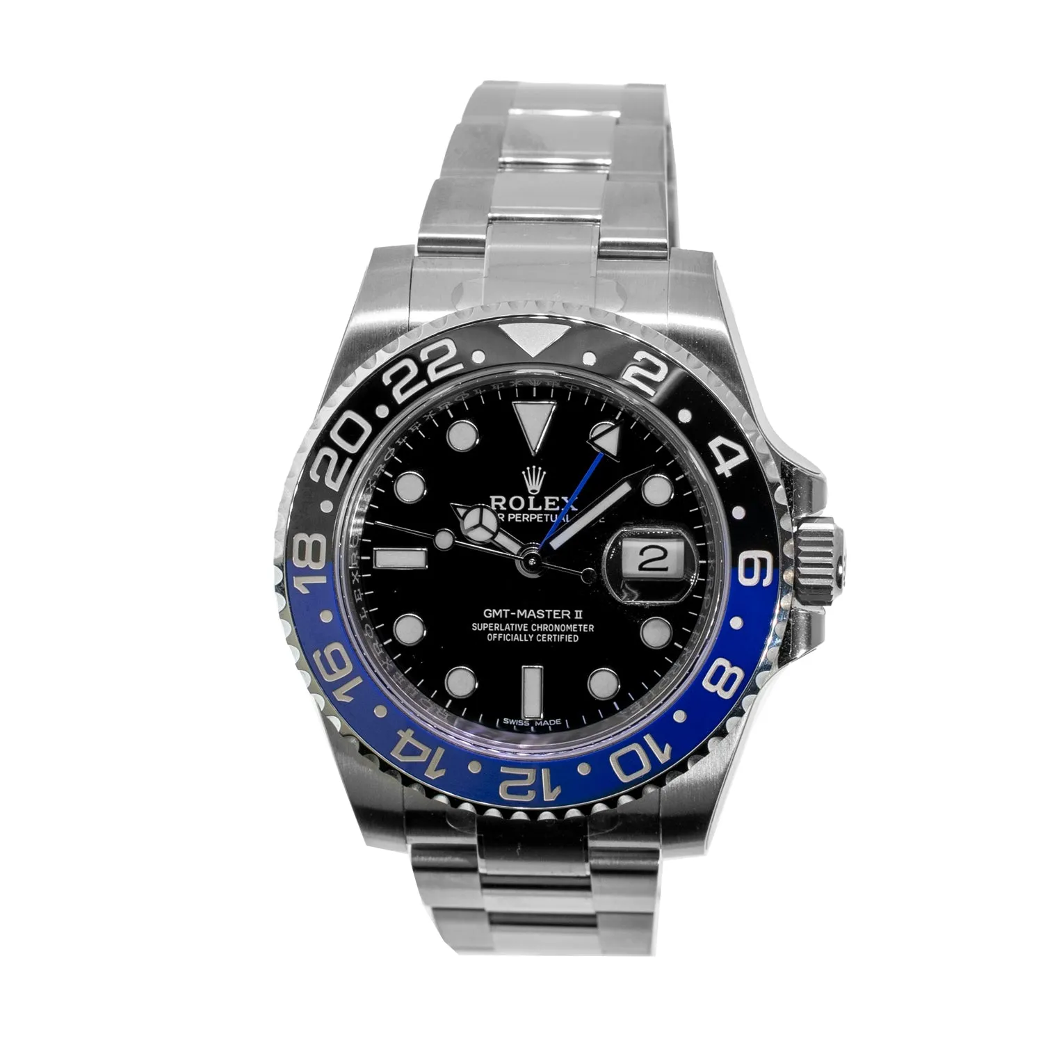 Rolex GMT-Master II "Batman" New Old Stock 40mm Stainless Steel Black & Blue Bezel 116710