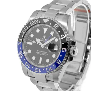 Rolex GMT-Master II "Batman" New Old Stock 40mm Stainless Steel Black & Blue Bezel 116710
