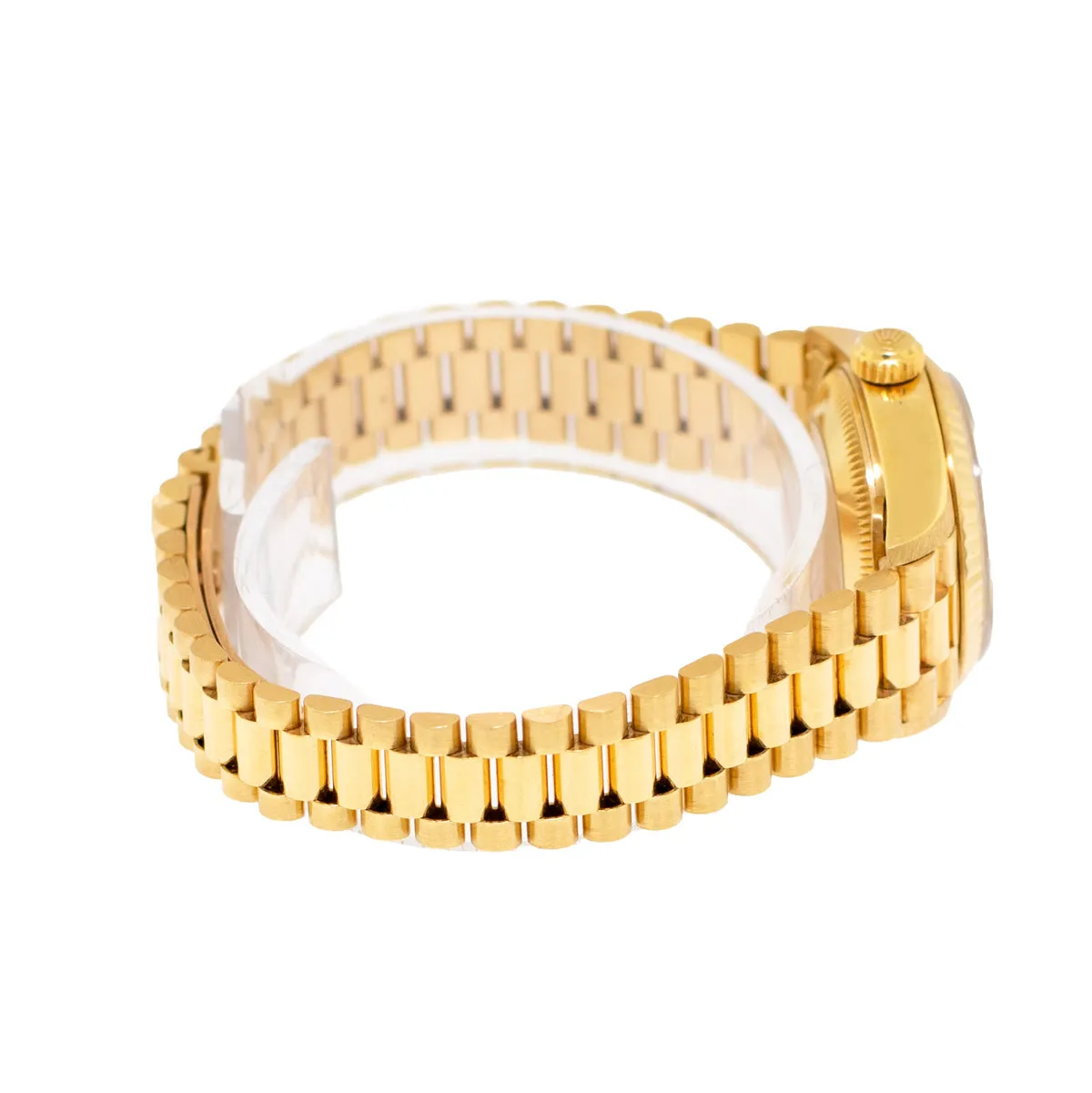 Rolex Lady-Datejust 26mm Yellow Gold Champagne Diamond Dial And Fluted Bezel 69178