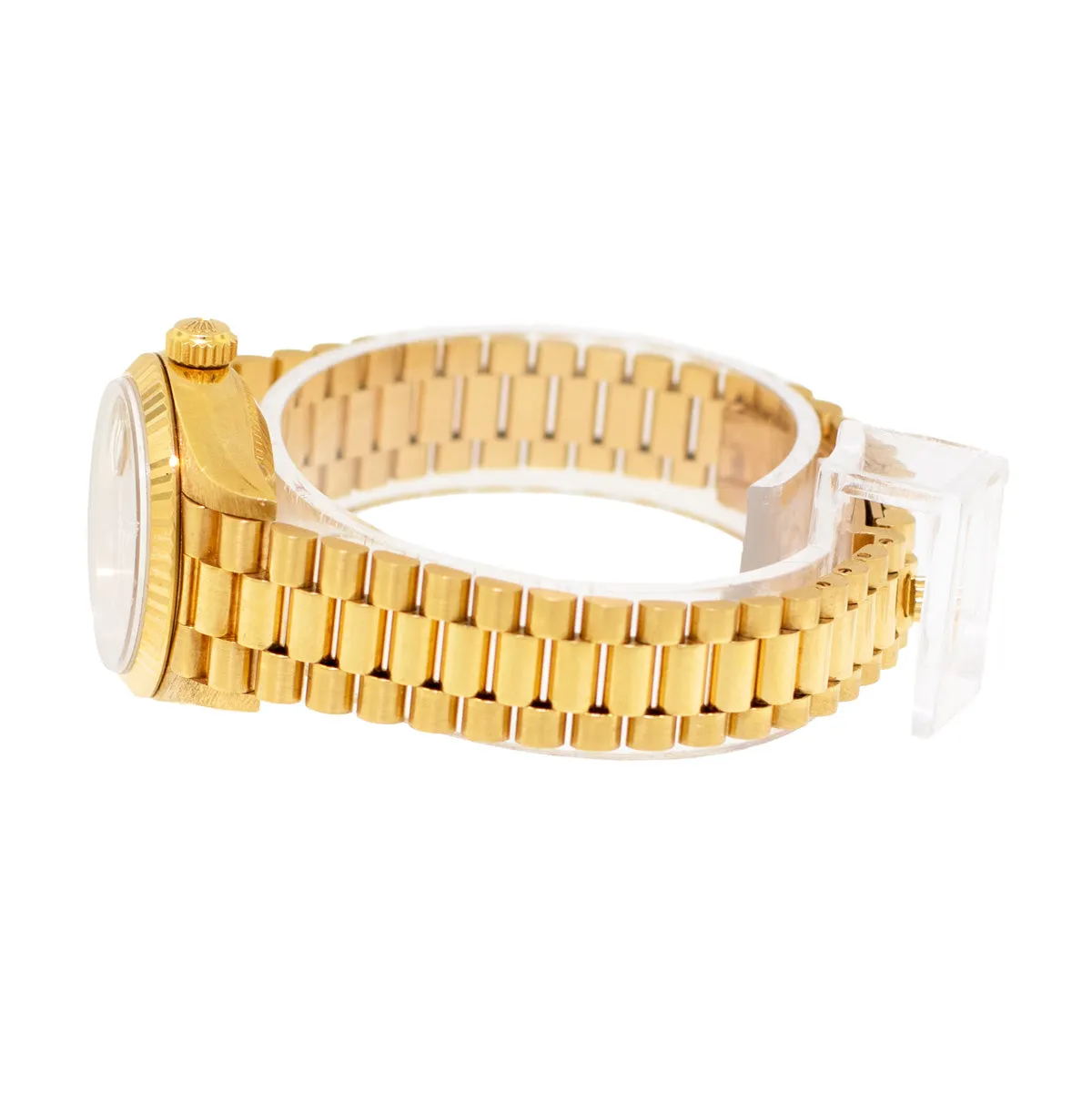 Rolex Lady-Datejust 26mm Yellow Gold Champagne Diamond Dial And Fluted Bezel 69178