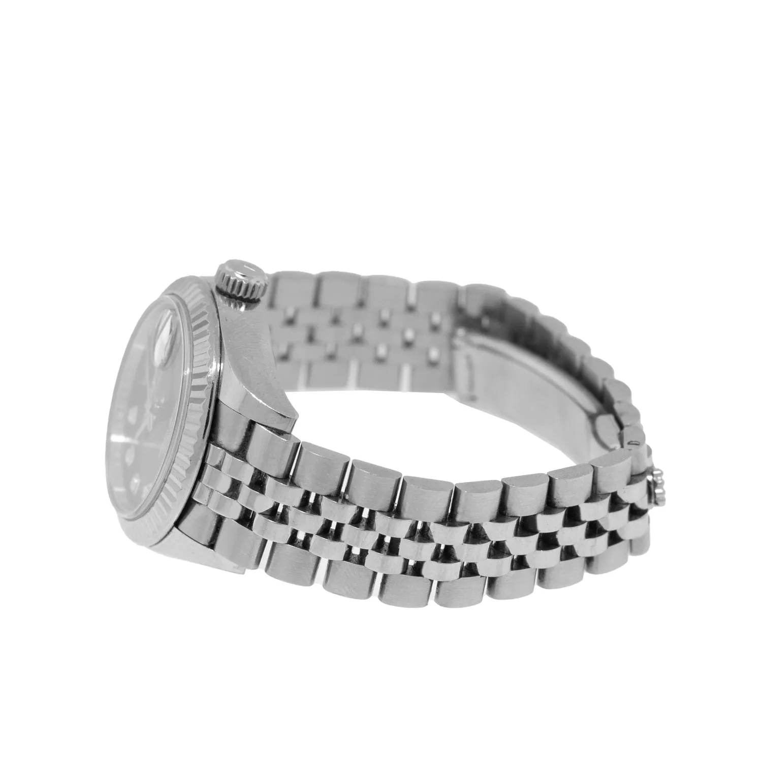 Rolex Lady-Datejust 28mm White Gold & Steel Dark Rhodium Diamond Dial & Fluted Bezel 279174