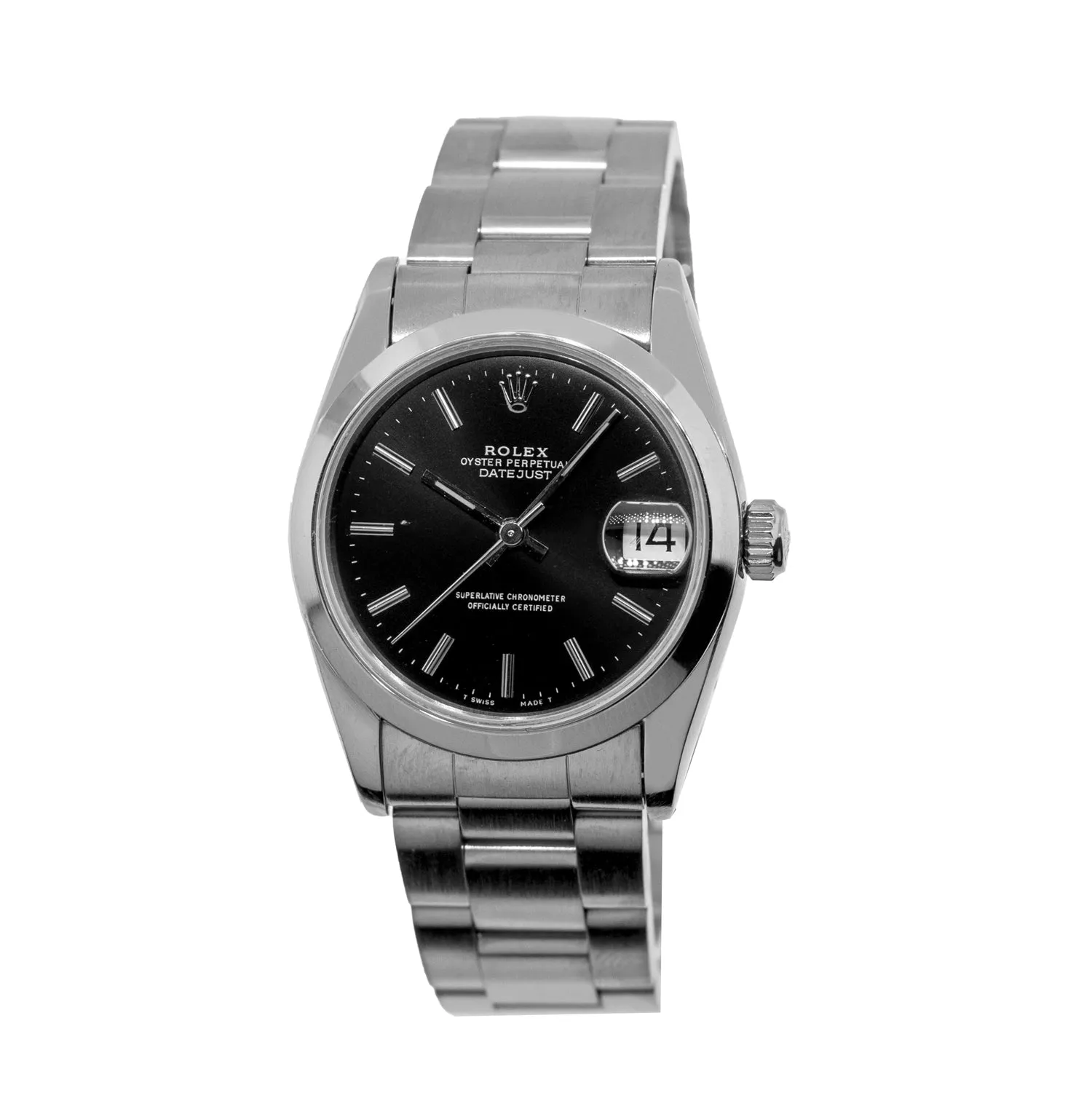 Rolex Lady-Datejust 31mm Stainless Steel Black Index Dial & Smooth Bezel 68240