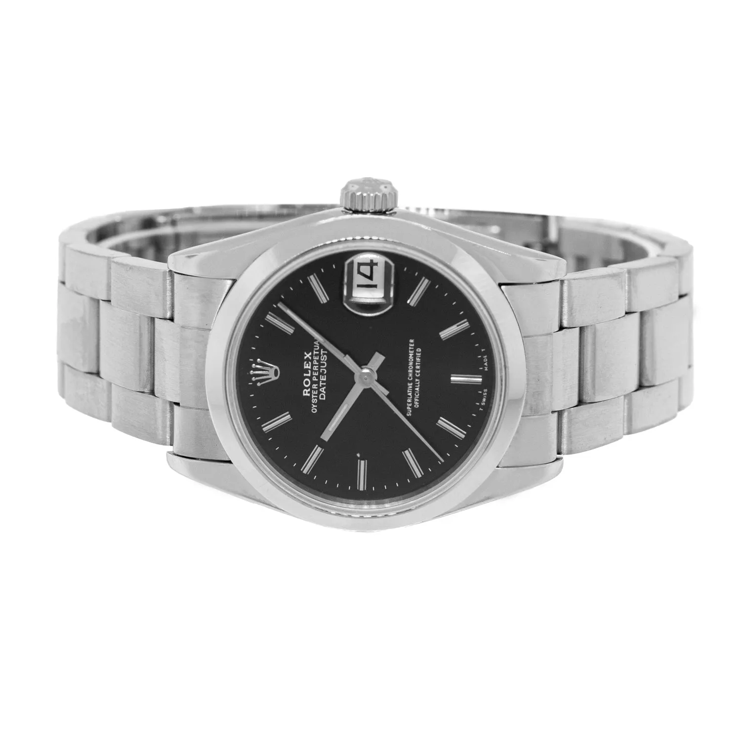 Rolex Lady-Datejust 31mm Stainless Steel Black Index Dial & Smooth Bezel 68240